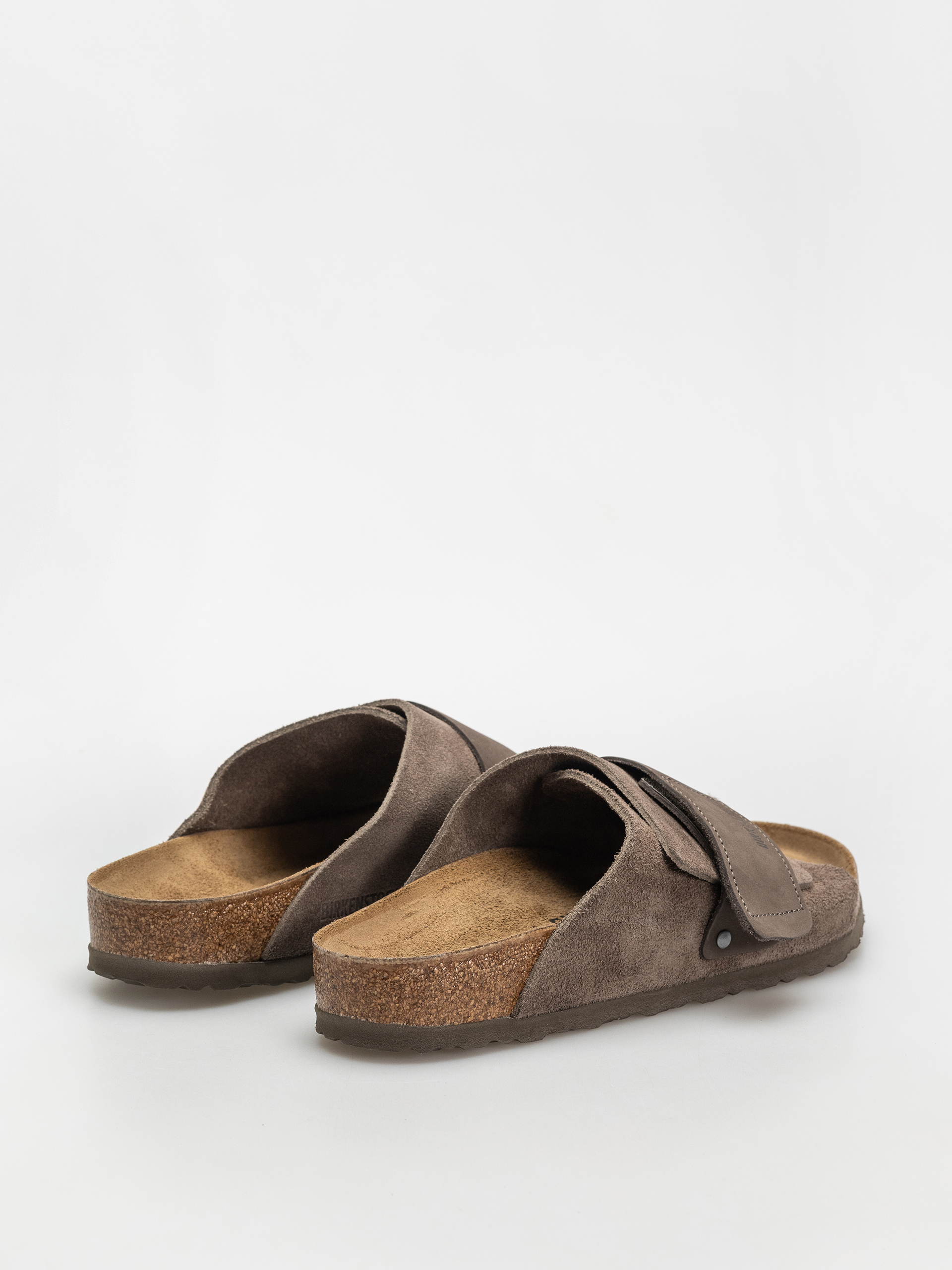 Șlapi Birkenstock Kyoto Nubuck Suede Leather Regular (concrete gray)