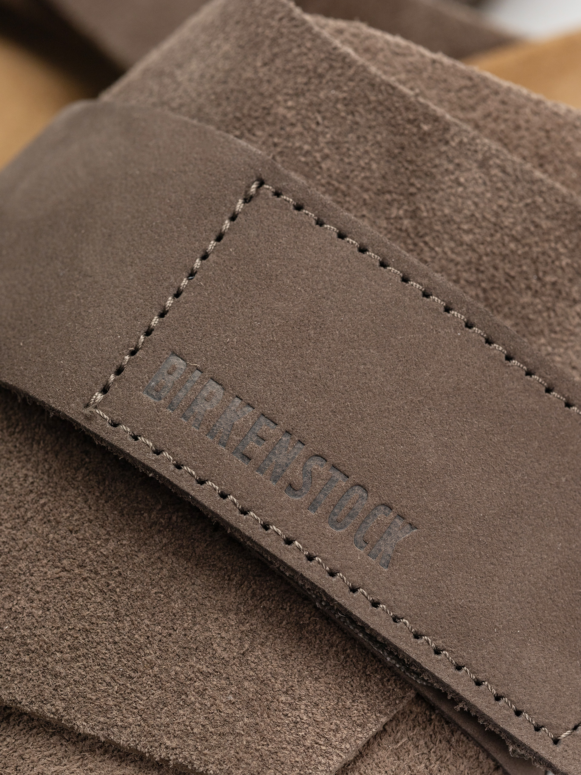 Șlapi Birkenstock Kyoto Nubuck Suede Leather Regular (concrete gray)