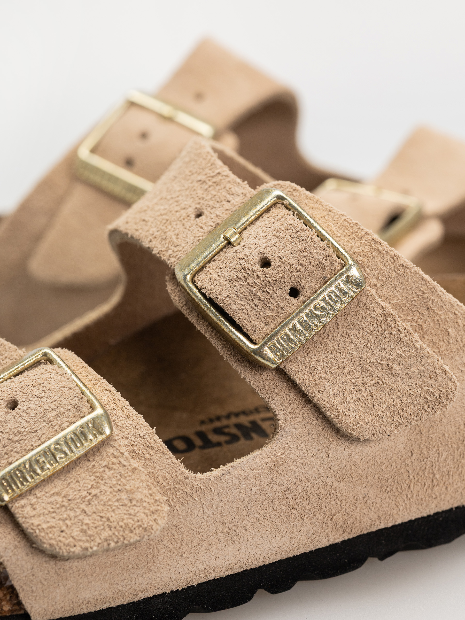 Șlapi Birkenstock Arizona Suede Leather Narrow Wmn (sandcastle)
