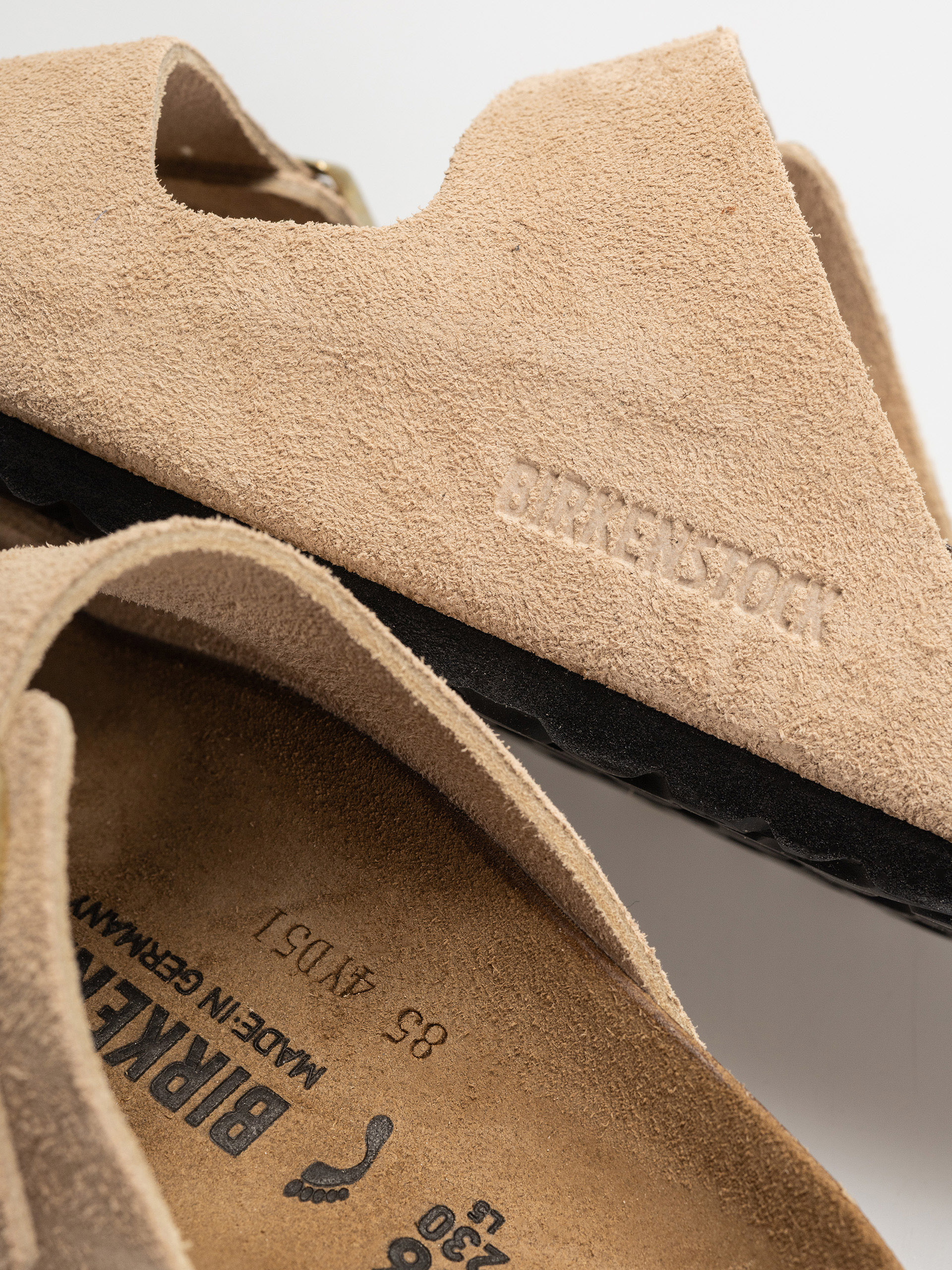 Șlapi Birkenstock Arizona Suede Leather Narrow Wmn (sandcastle)