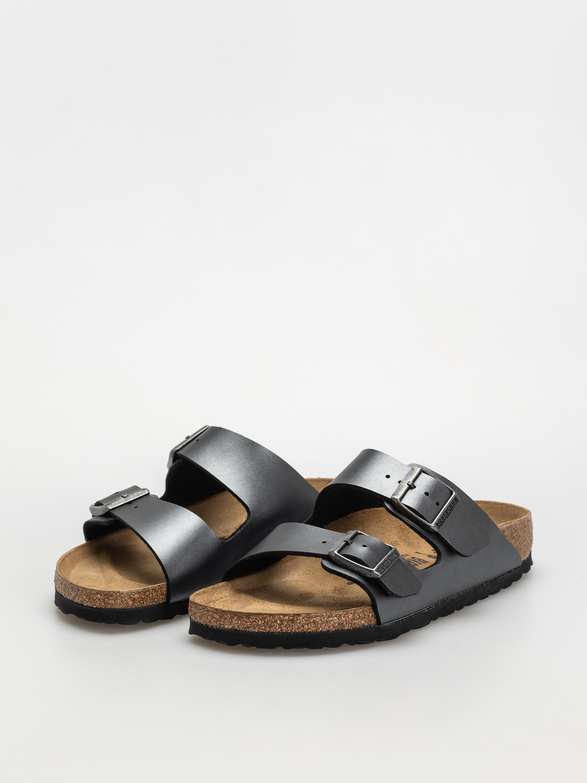Șlapi Birkenstock Arizona Birko Flor Metallic Narrow Wmn (metallic black)
