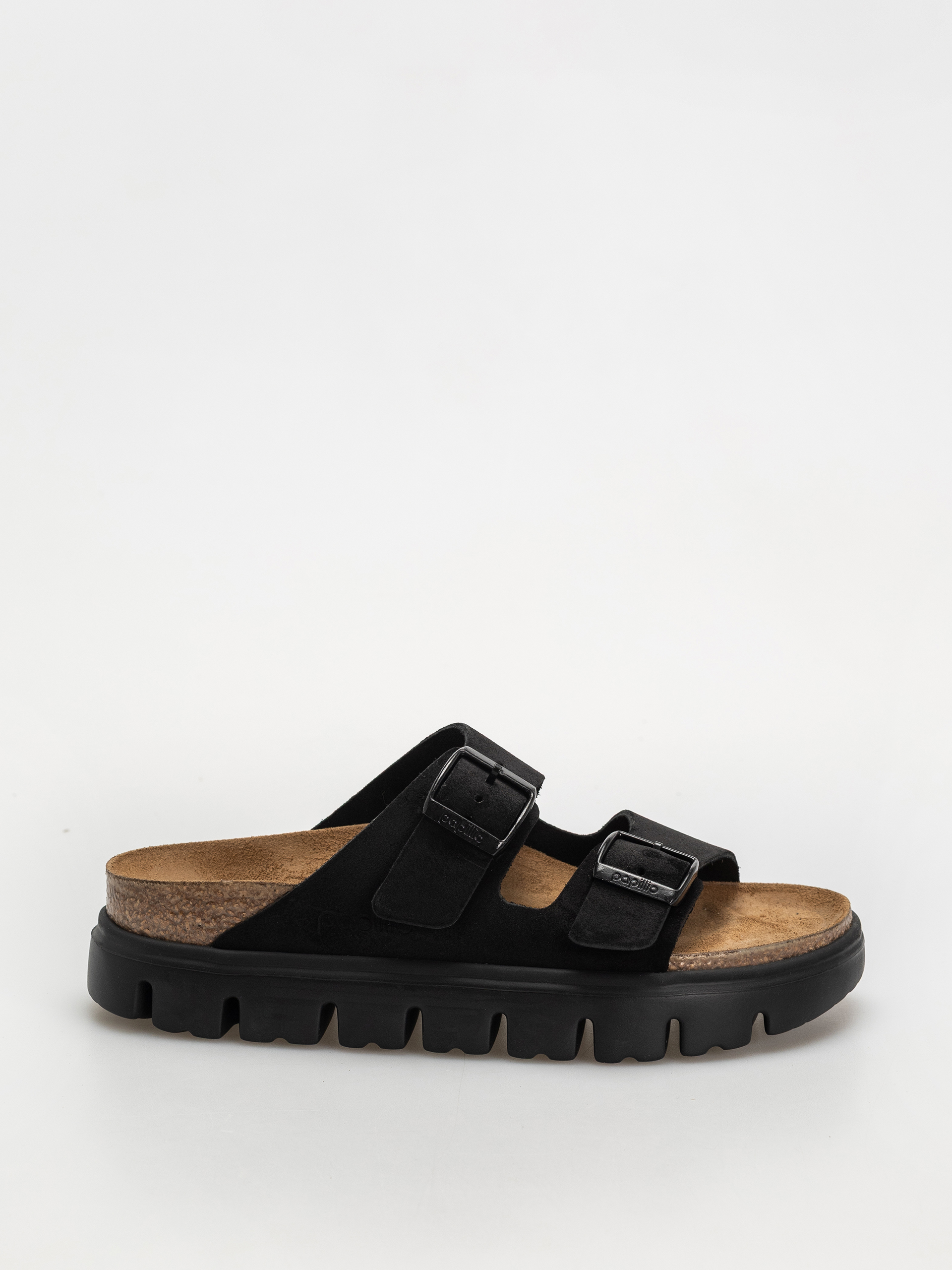 Șlapi Birkenstock Arizona Suede Leather Narrow Wmn - negru (black)
