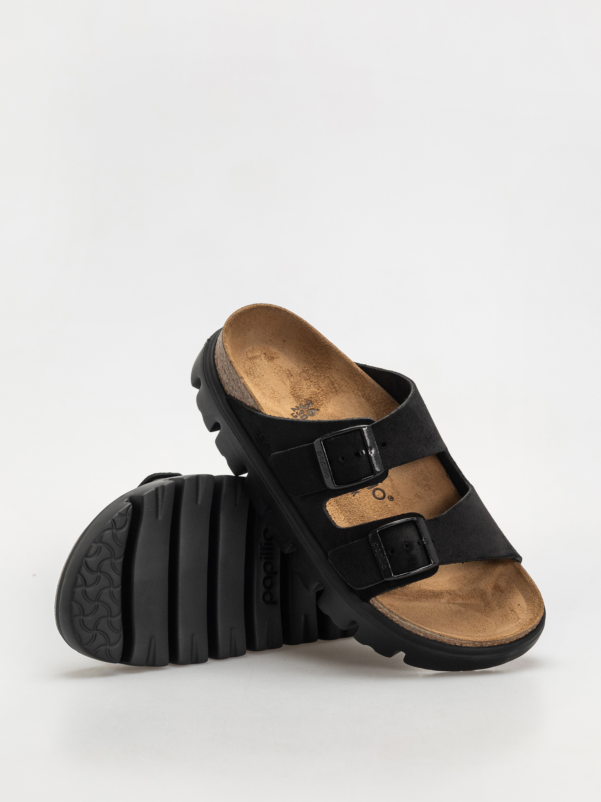 Șlapi Birkenstock Arizona Chunky Suede Narrow Wmn (black/black)
