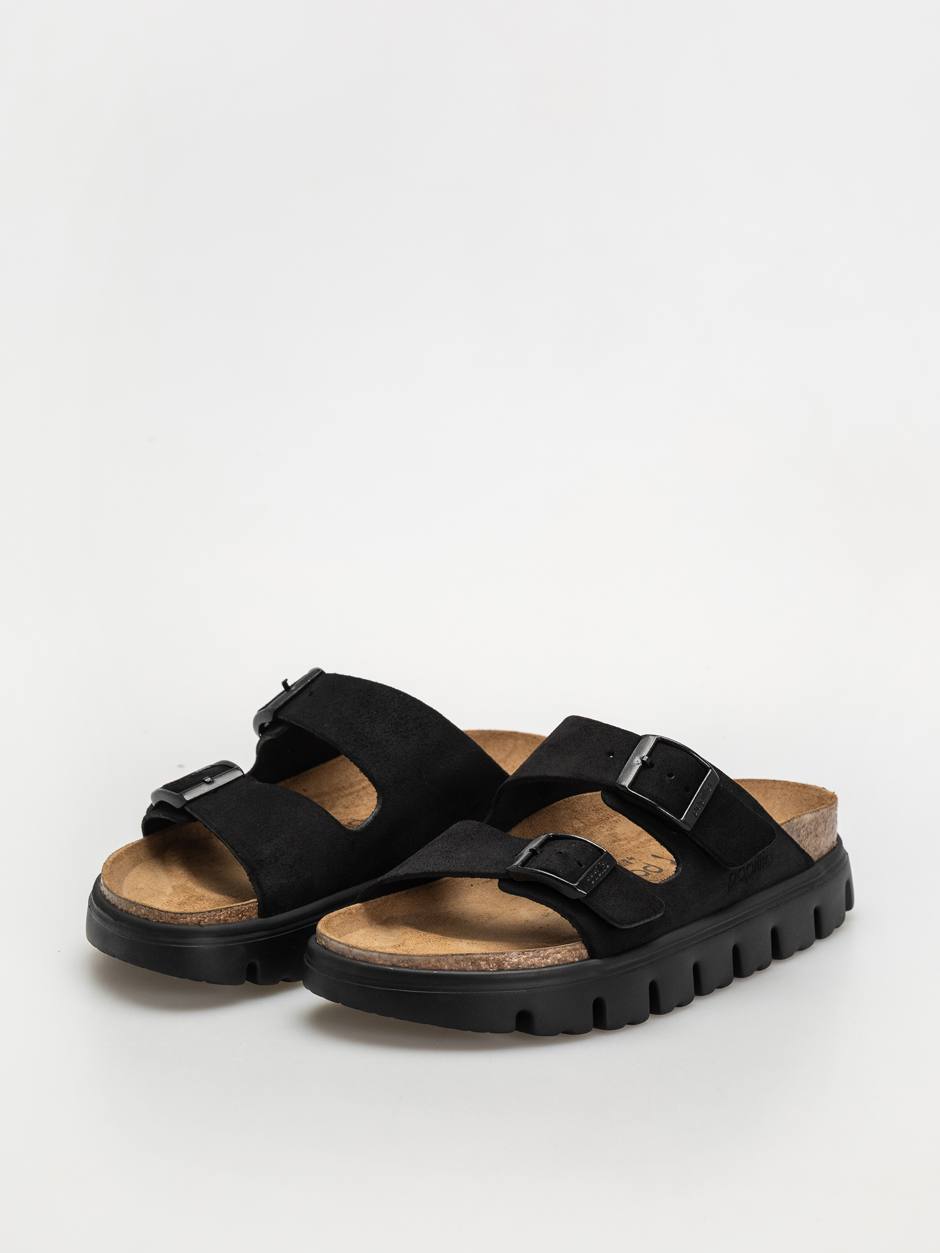 Șlapi Birkenstock Arizona Chunky Suede Narrow Wmn (black/black)