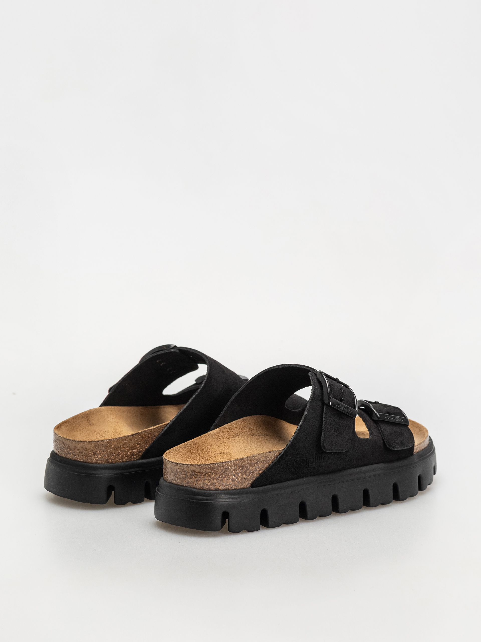 Șlapi Birkenstock Arizona Chunky Suede Narrow Wmn (black/black)