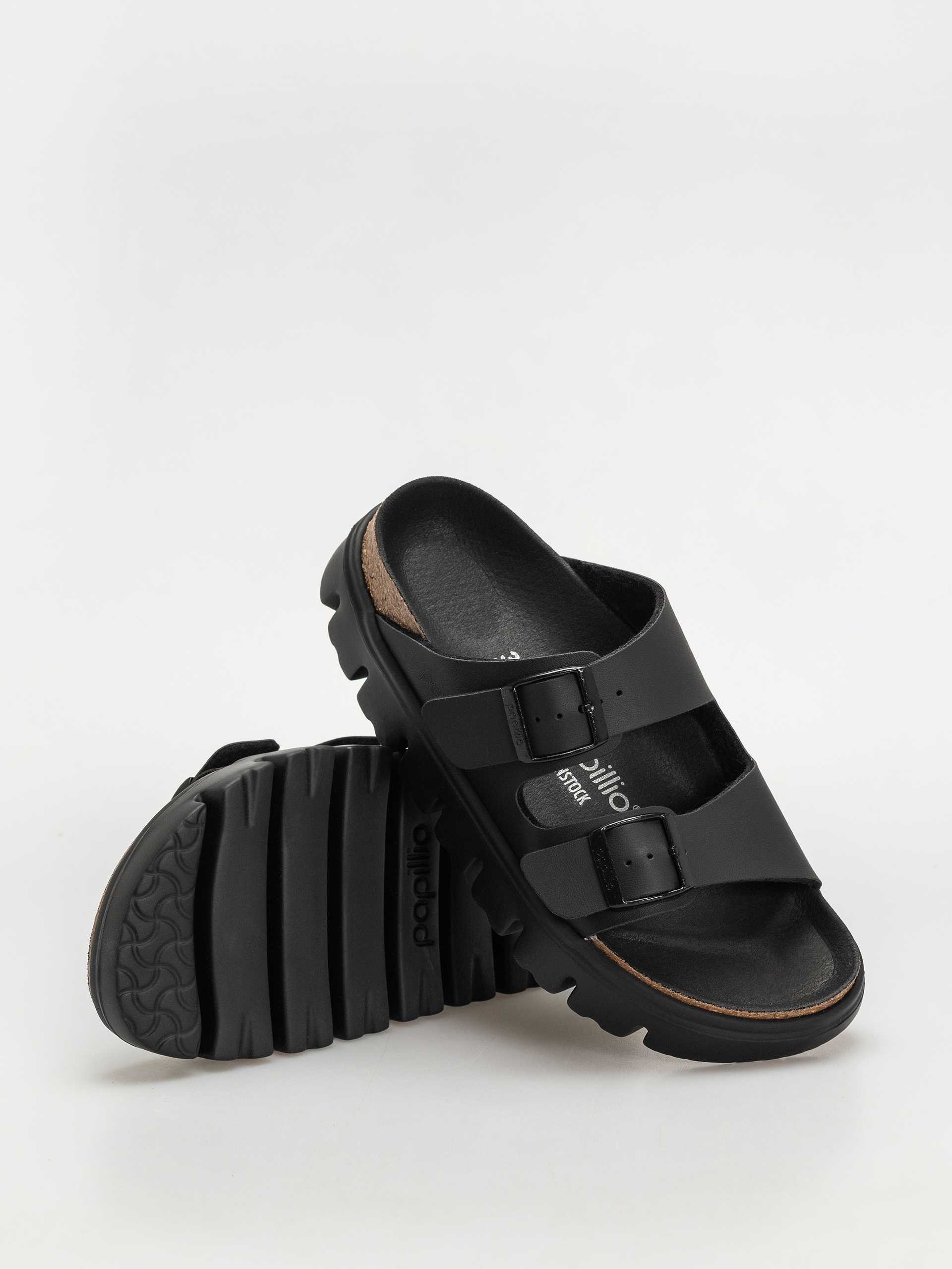 Șlapi Birkenstock Arizona Chunky Briko Flor Narrow Wmn (black/black)