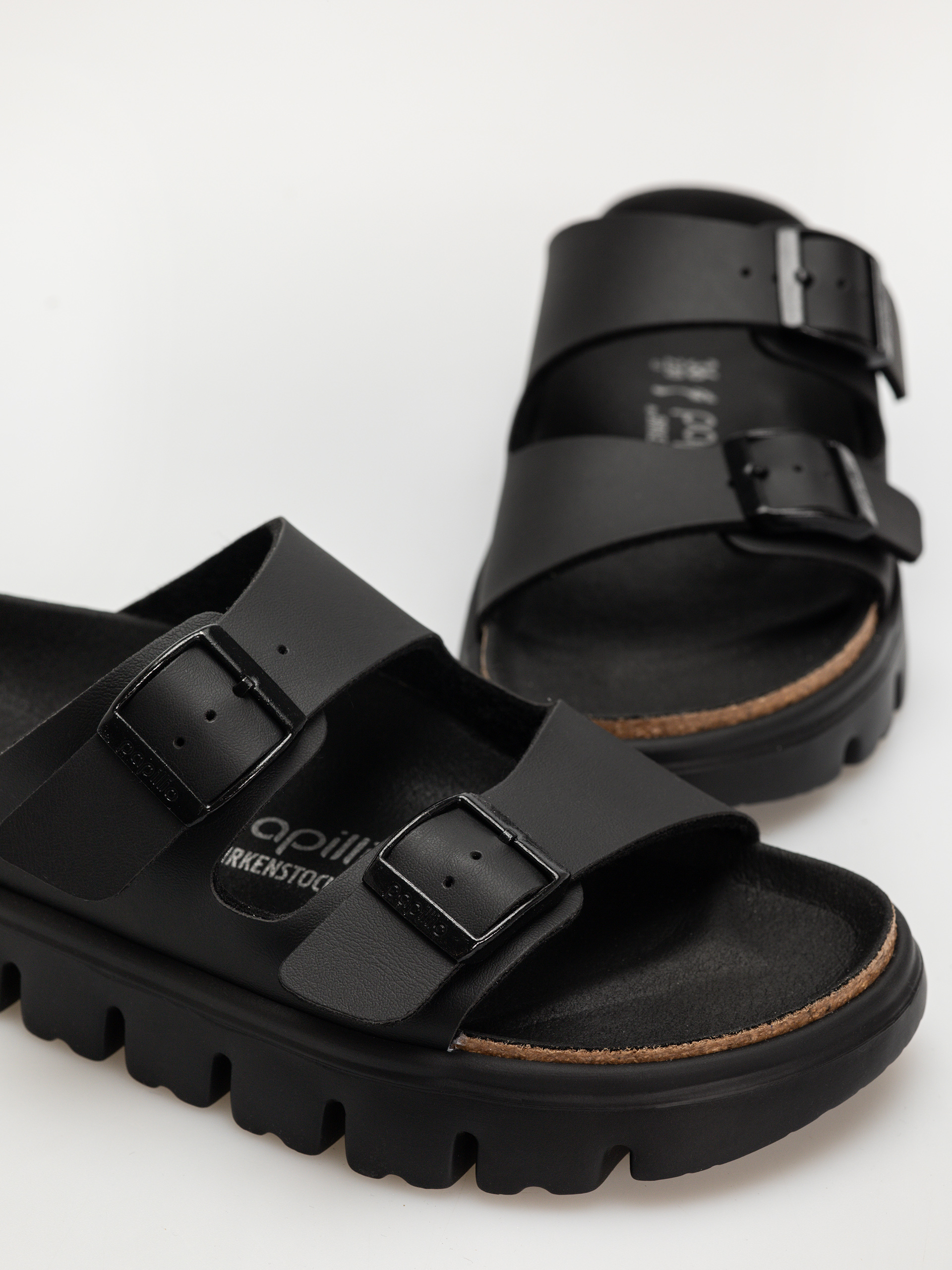 Șlapi Birkenstock Arizona Chunky Briko Flor Narrow Wmn (black/black)