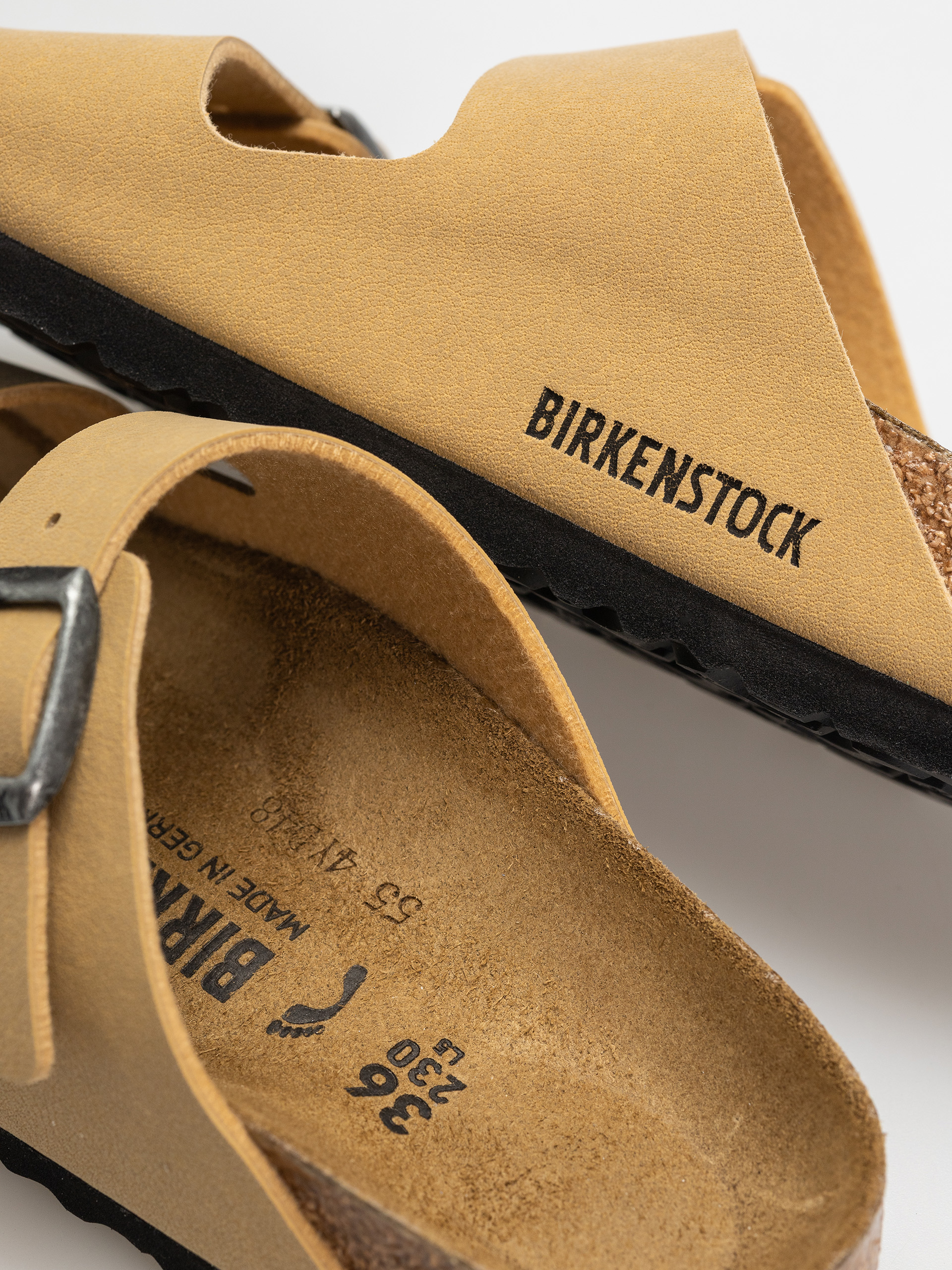 Șlapi Birkenstock Arizona Birkibuc Narrow Wmn (latte cream)
