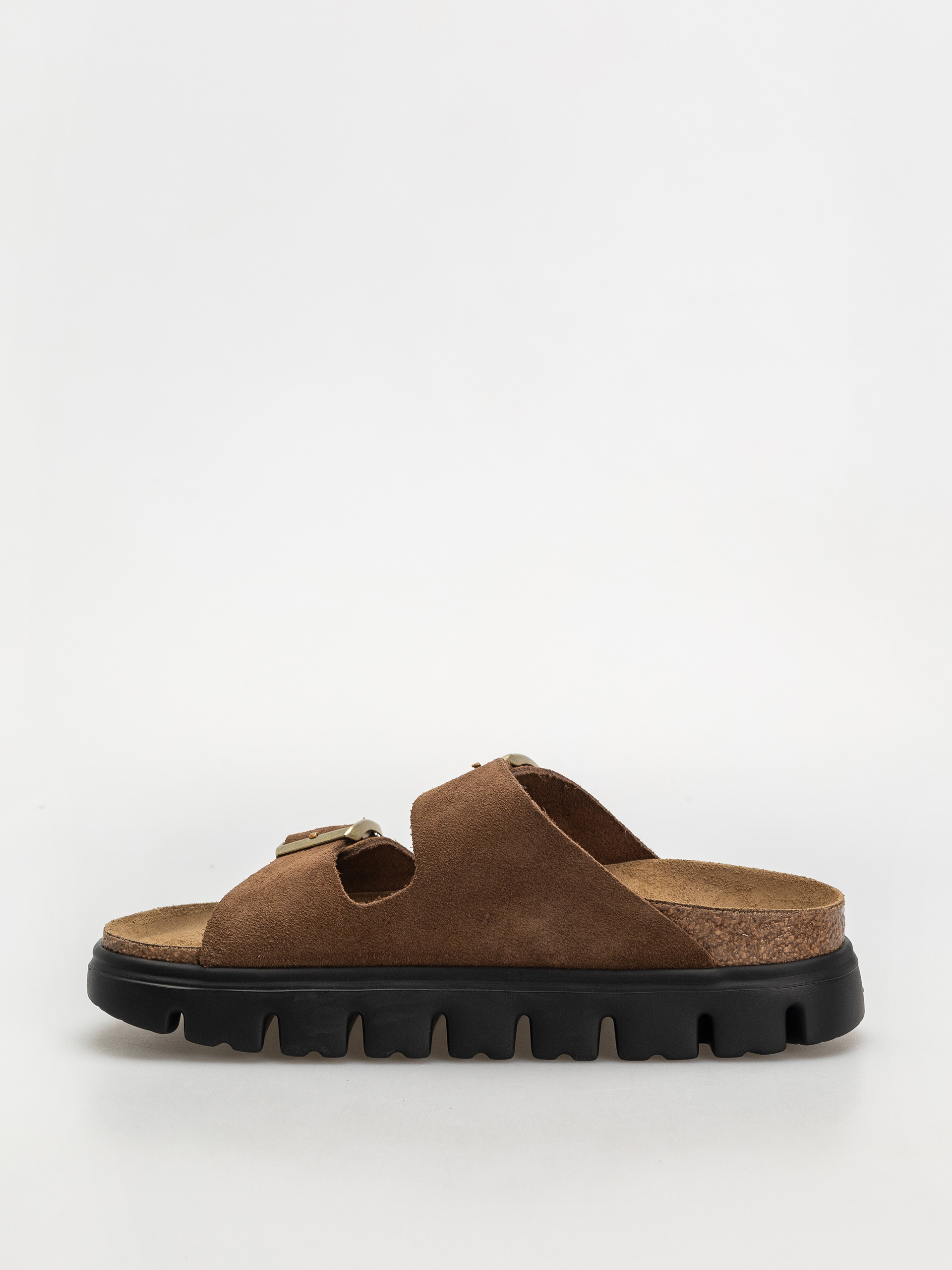 Șlapi Birkenstock Arizona Chunky Suede Narrow Wmn (dark tea/black)