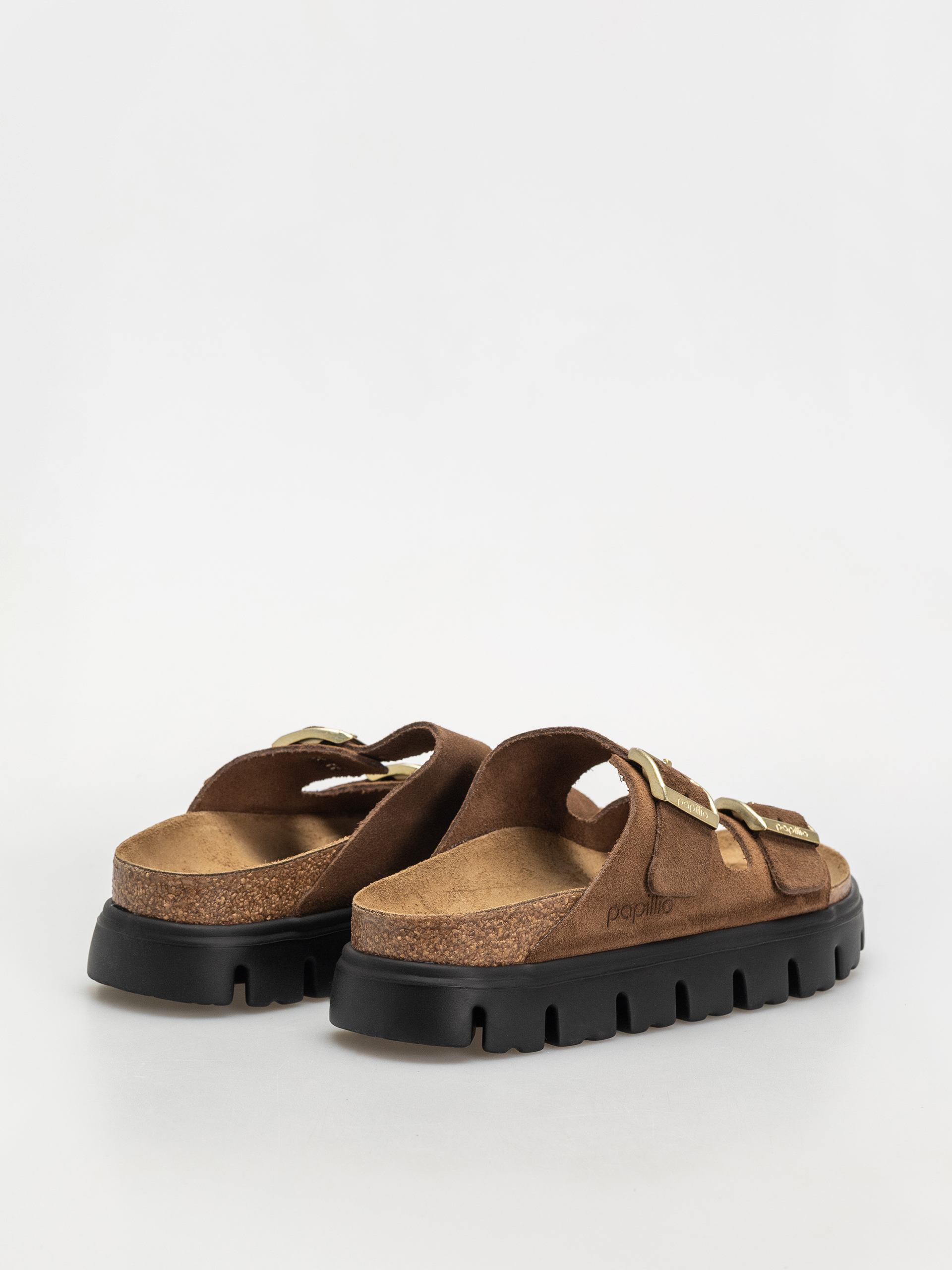Șlapi Birkenstock Arizona Chunky Suede Narrow Wmn (dark tea/black)