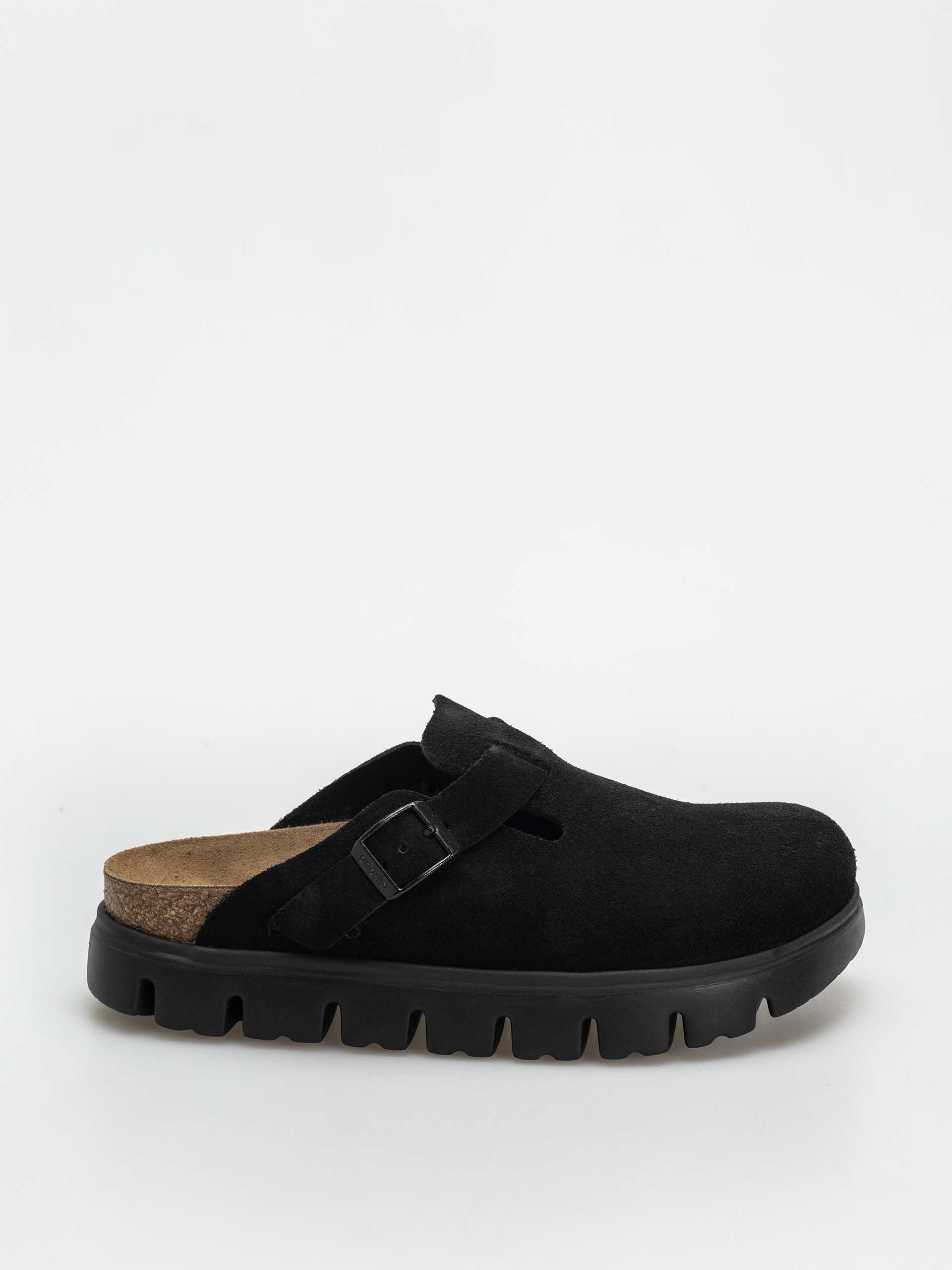 Șlapi Birkenstock Boston Chunky Suede Narrow Wmn - negru (black/black)