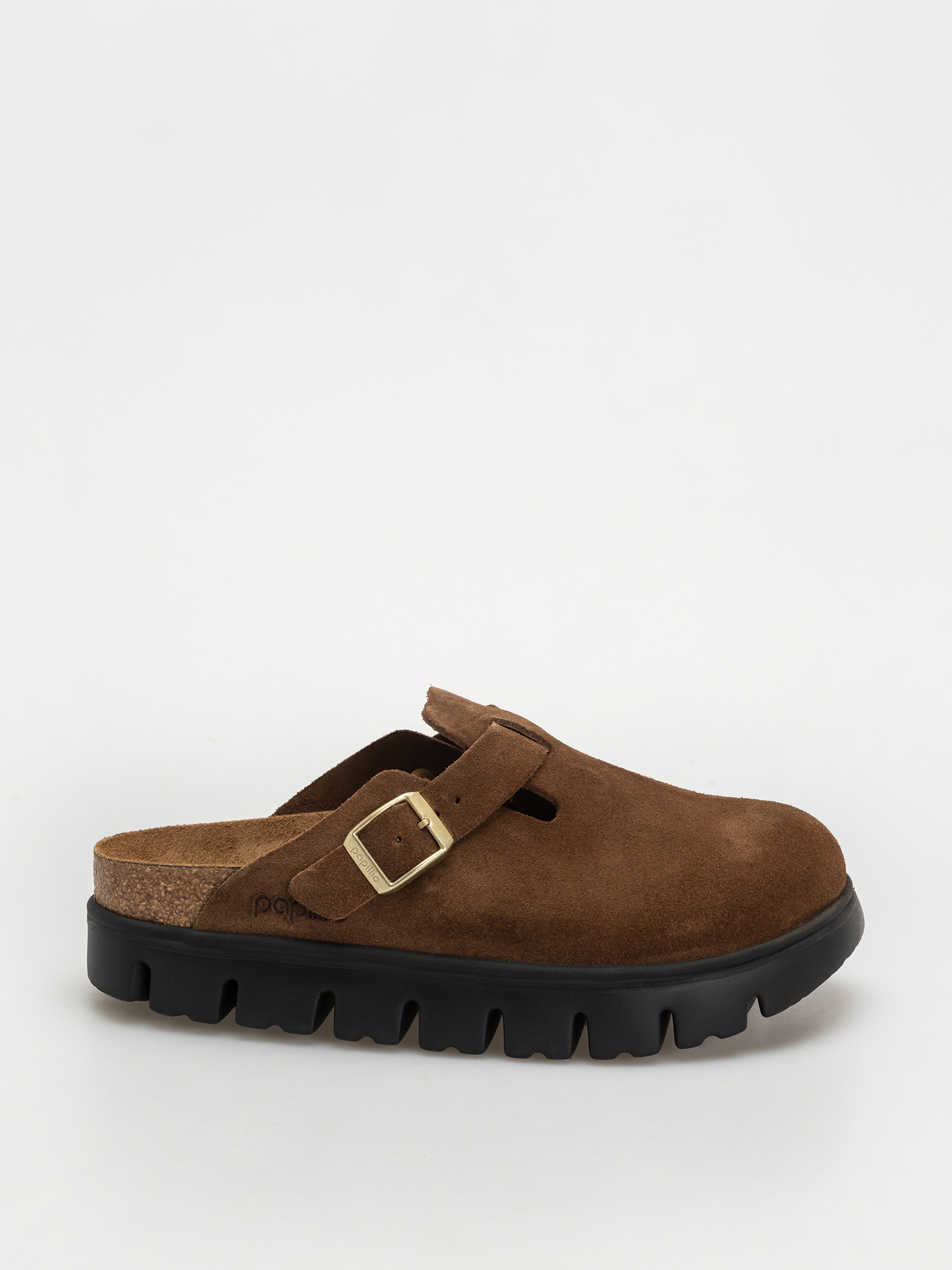 u0218lapi Birkenstock Boston Chunky Suede Narrow Wmn (dark tea/black)