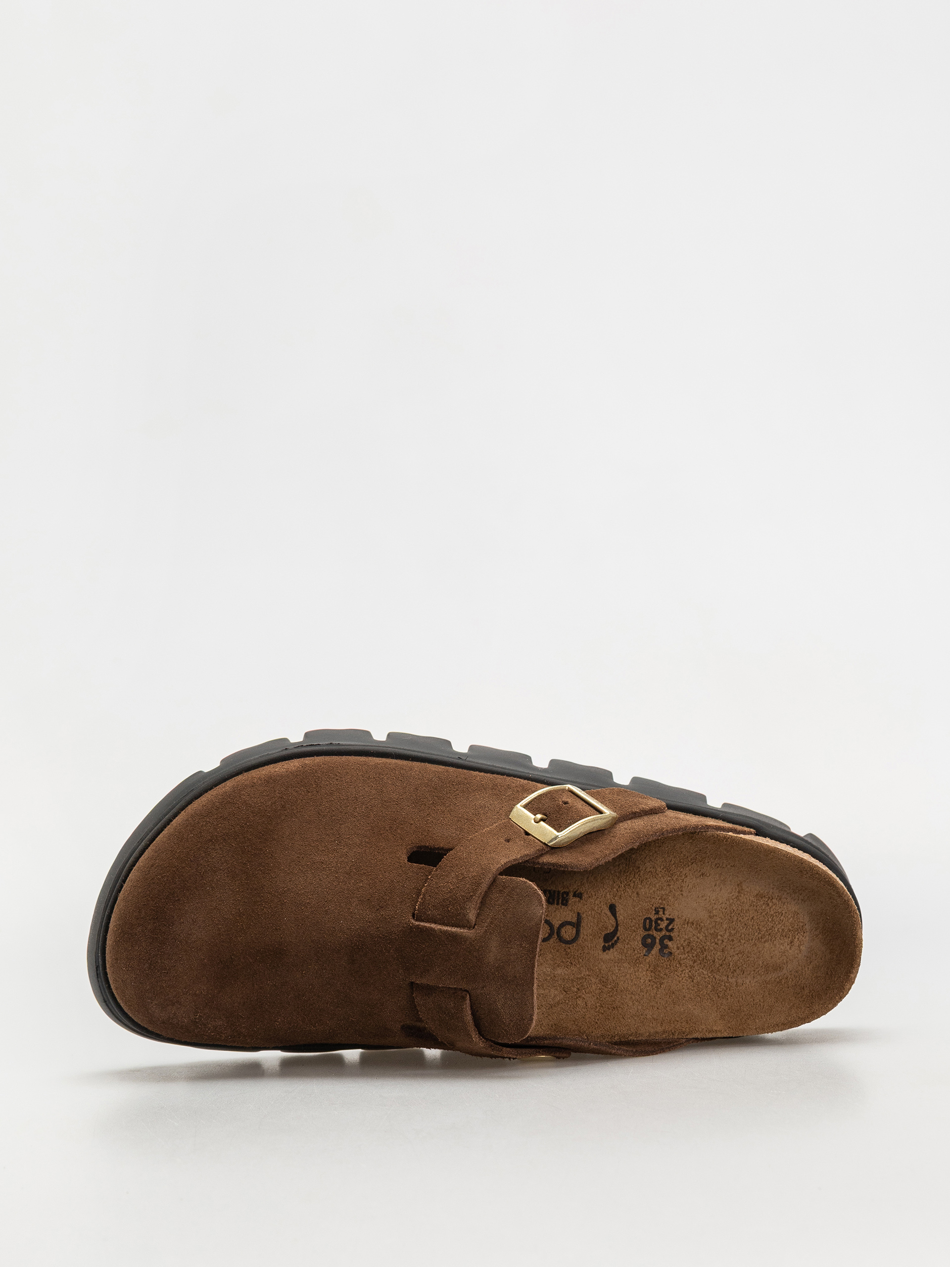 Șlapi Birkenstock Boston Chunky Suede Narrow Wmn (dark tea/black)