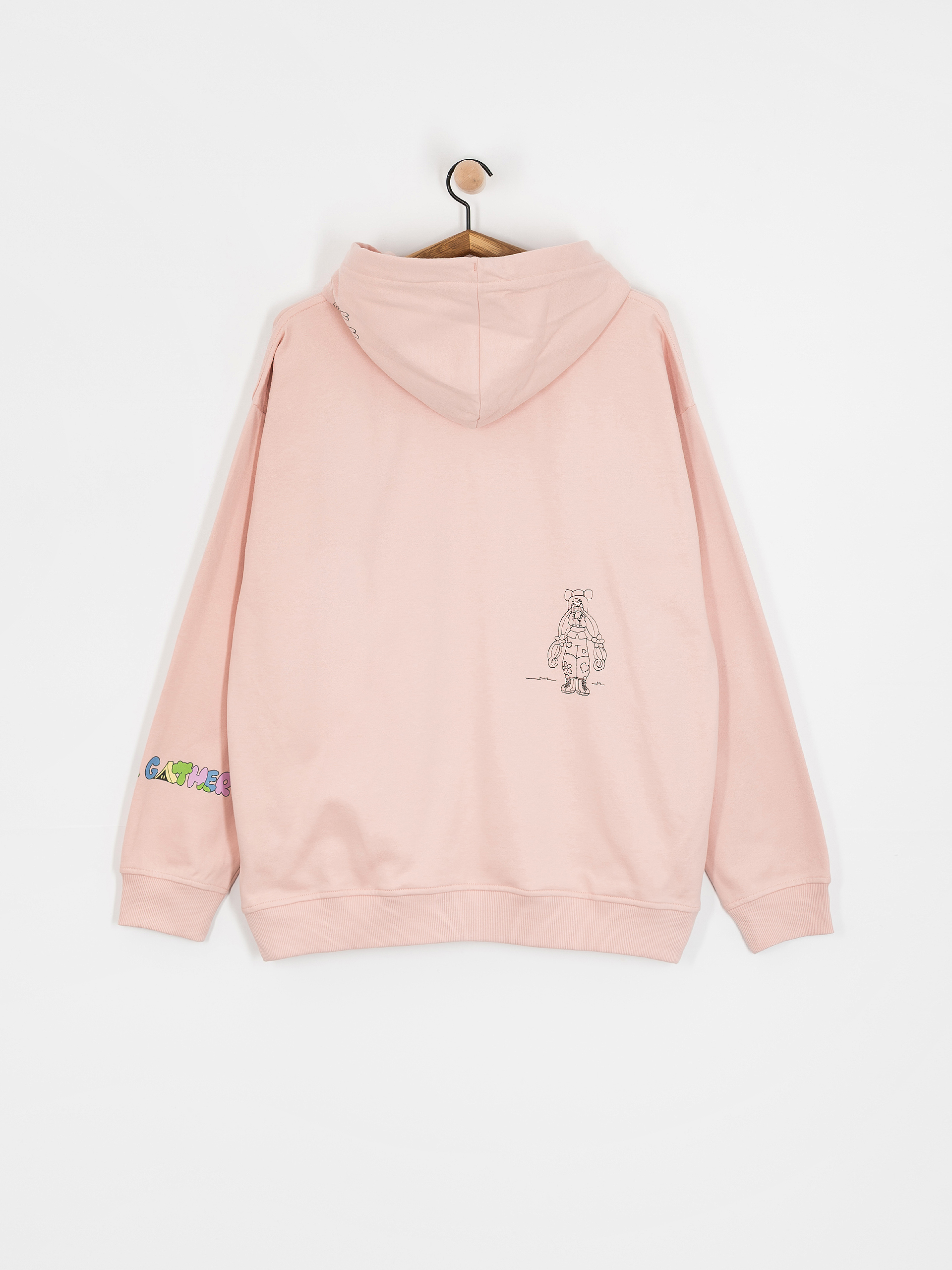 Hanorac cu glugă The North Face Mountain Cleanup Oversized HD (pink moss)