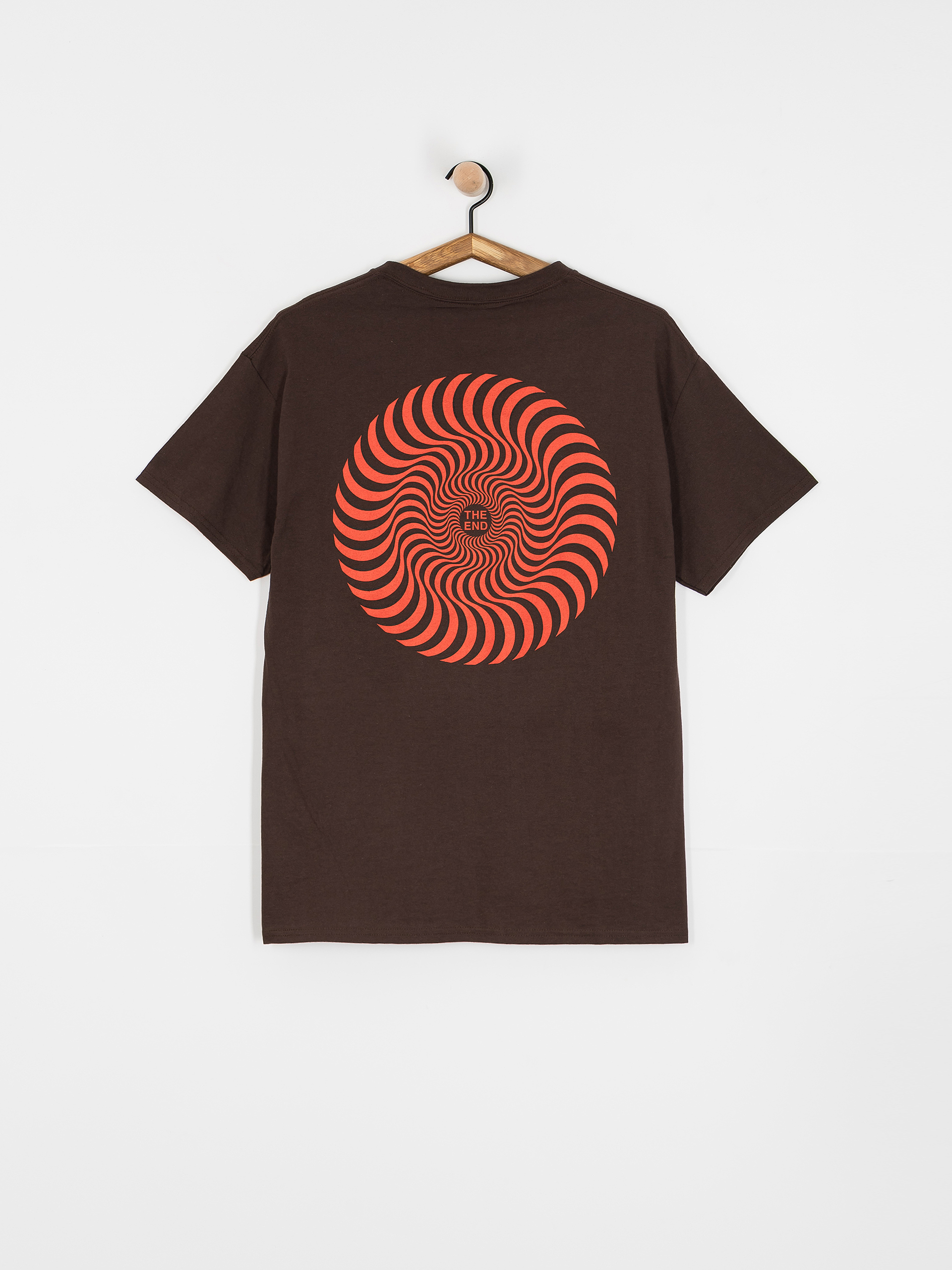Tricou Spitfire Classic Swirl Overlay (dark chocolate/red & black prints)