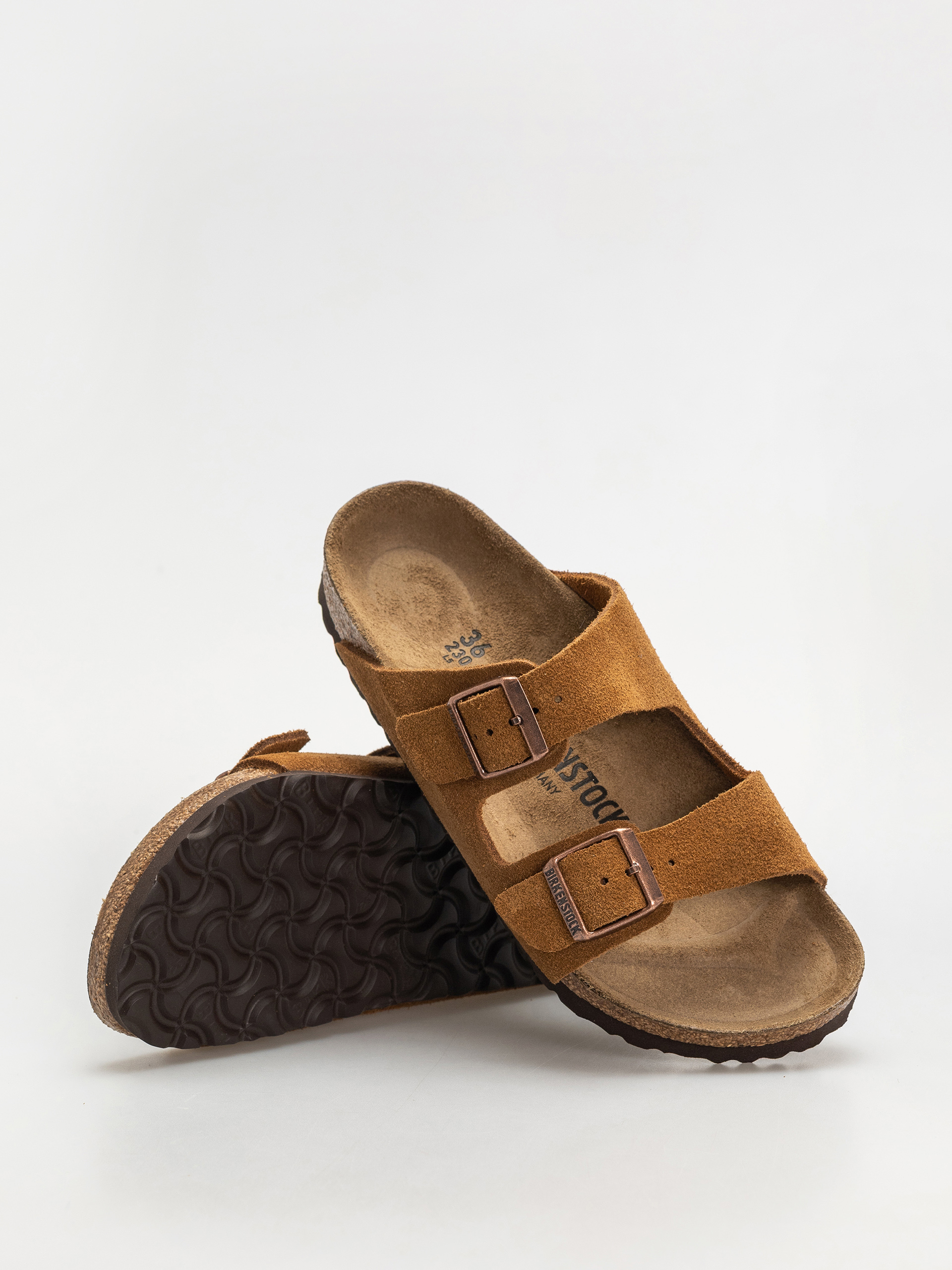 Șlapi Birkenstock Arizona Suede Leather Narrow Wmn (mink)