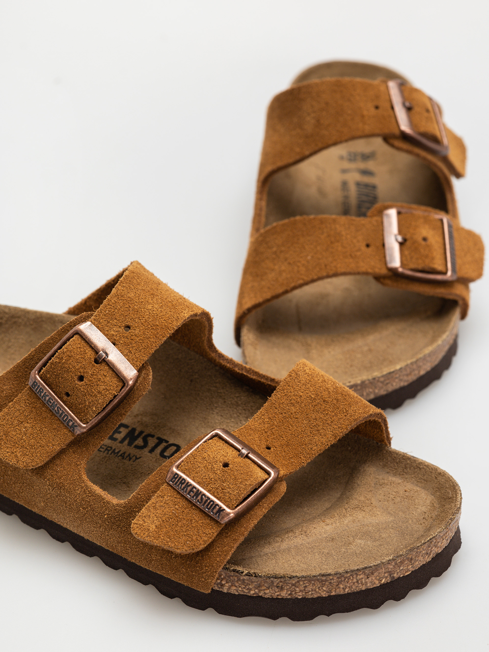 Șlapi Birkenstock Arizona Suede Leather Narrow Wmn (mink)