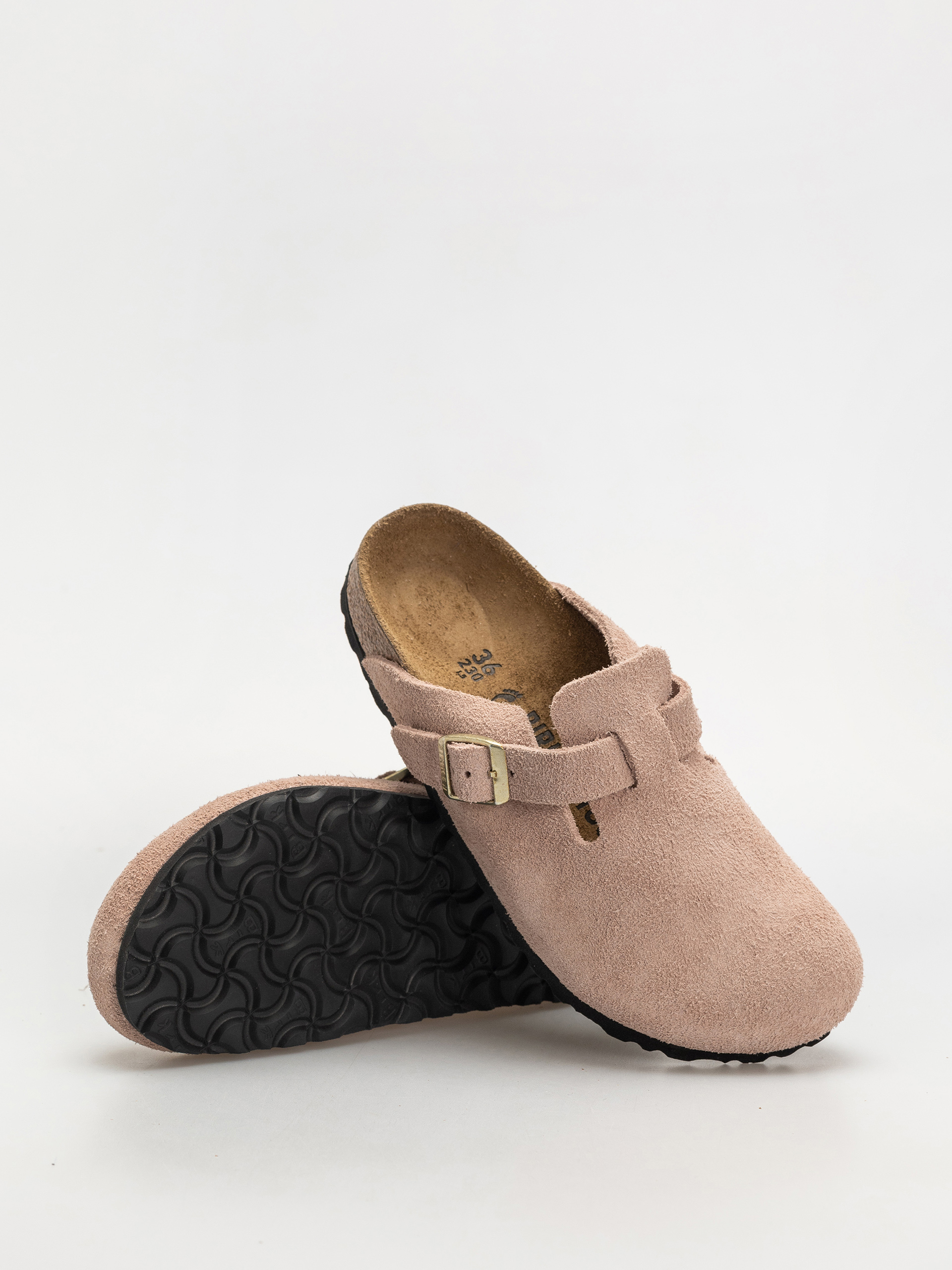 Șlapi Birkenstock Boston Suede Leather Narrow Wmn (light rose)