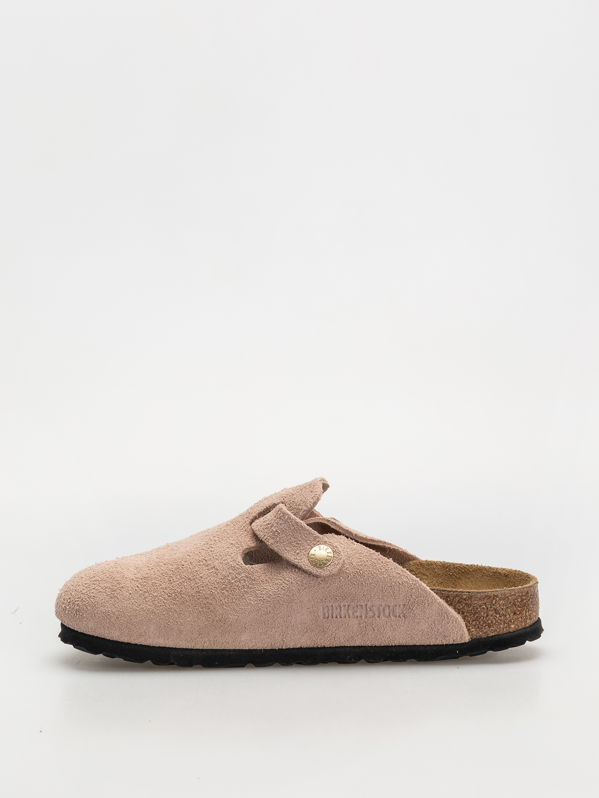 BIRKENSTOCK BOSTON SHEAR ベージュ/37 Șlapi Birkenstock Boston Suede Leather Narrow Wmn - roz (light rose)