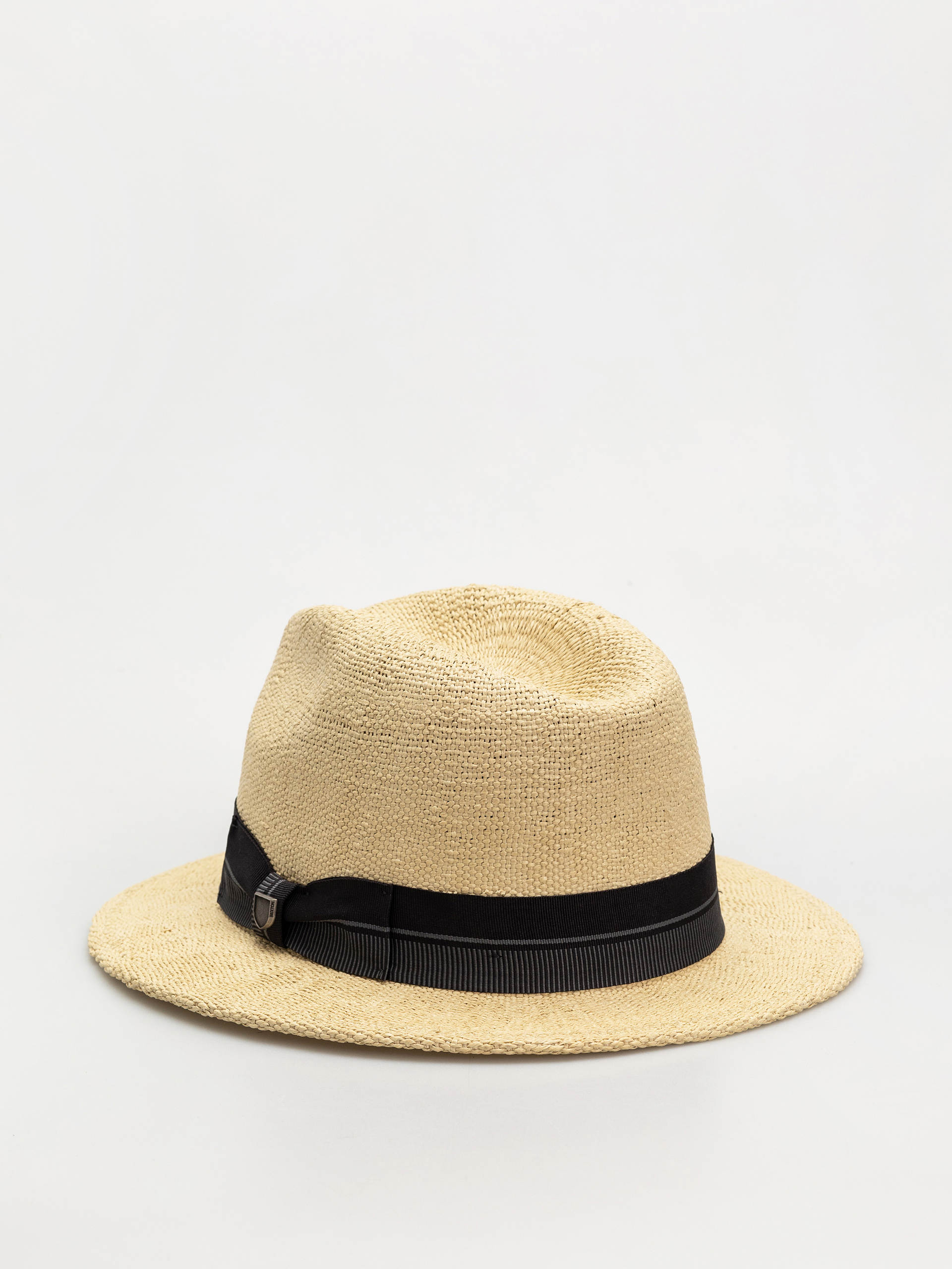 Pălărie Brixton Roma Straw Fedora (natural/black)