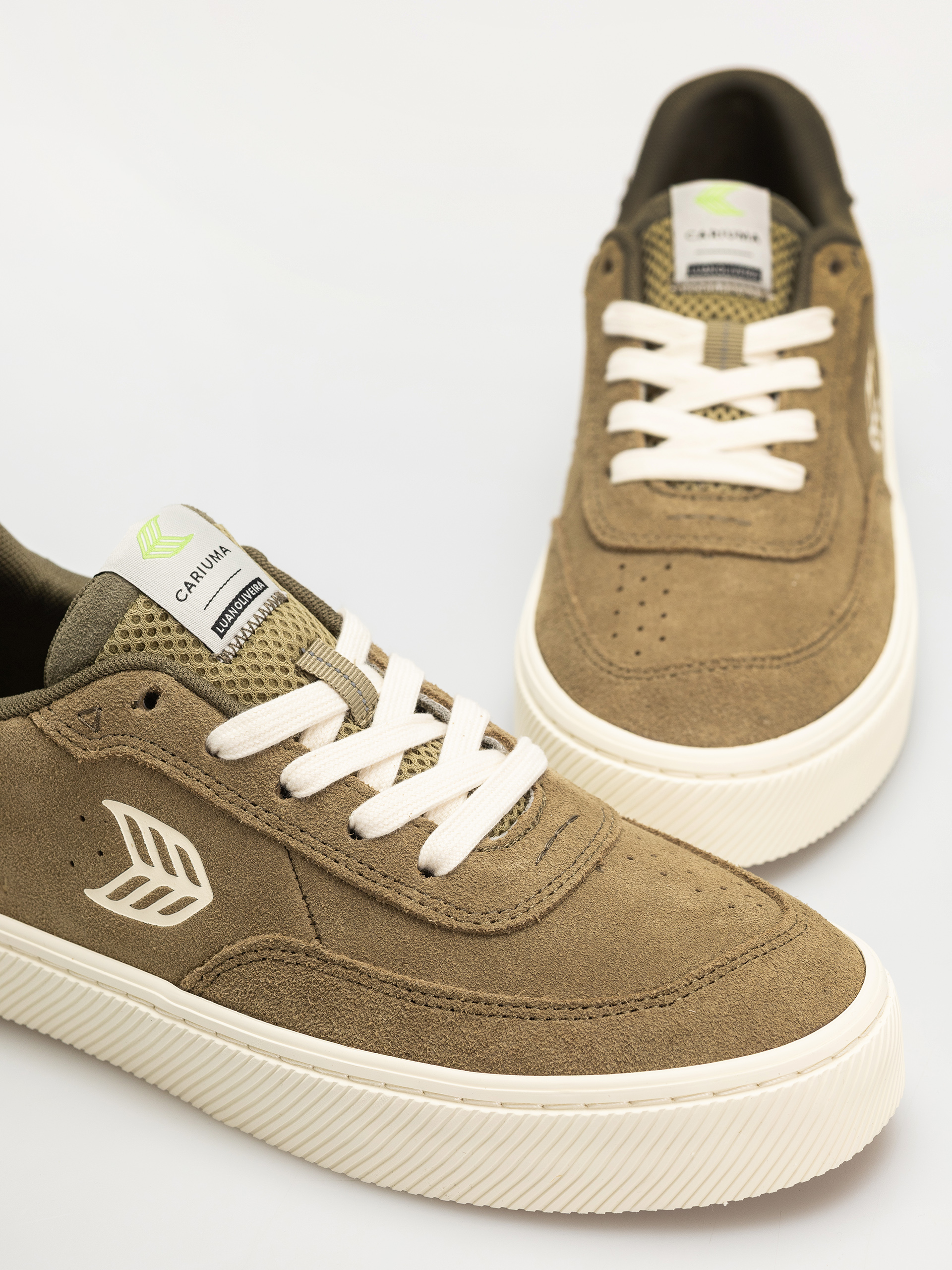 Pantofi Cariuma Luan Pro Wmn (olive green suede ivory logo burnt olive)