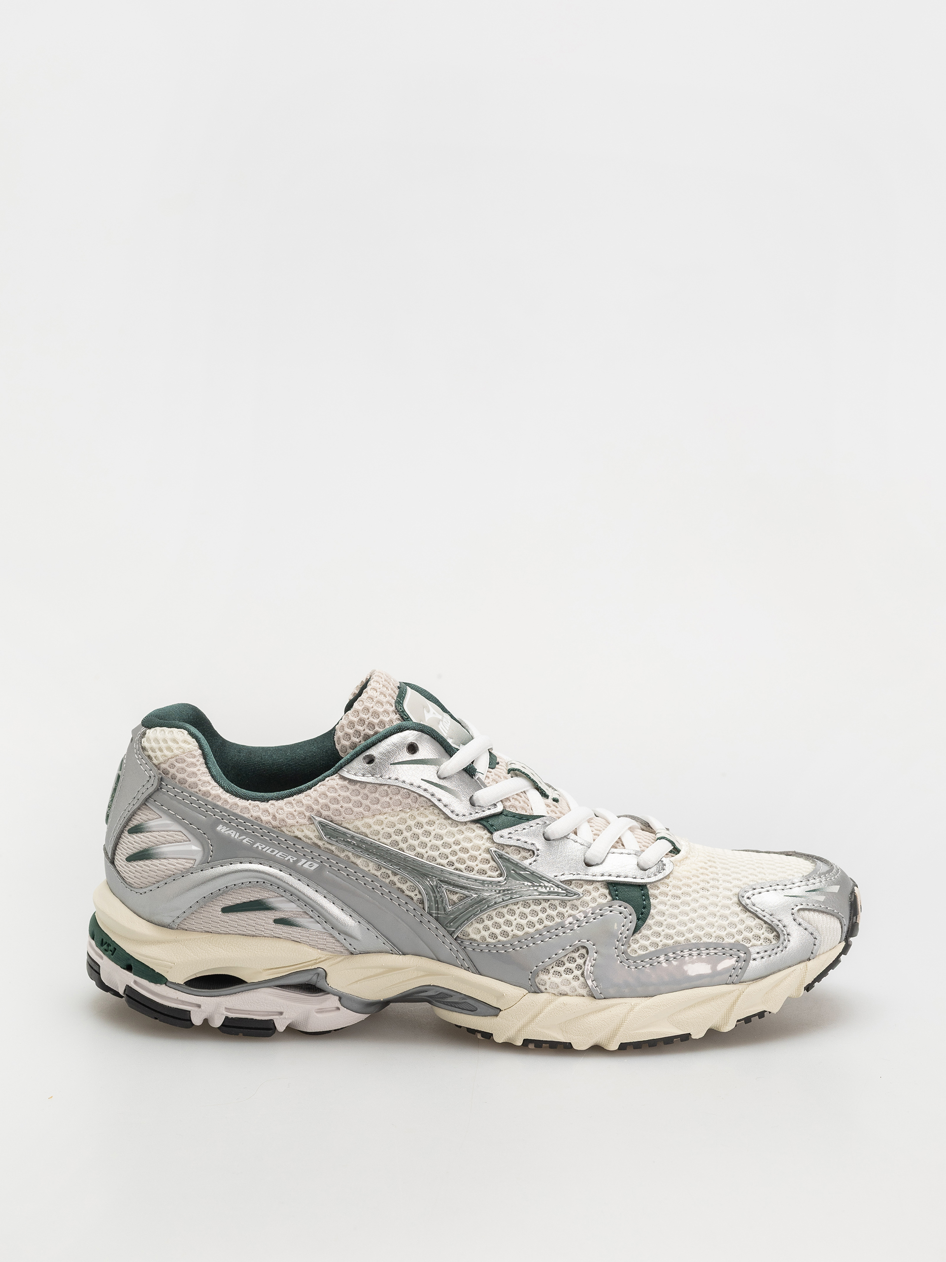Pantofi Mizuno Wave Rider 10 - alb, argit (snow white/slate/bistro