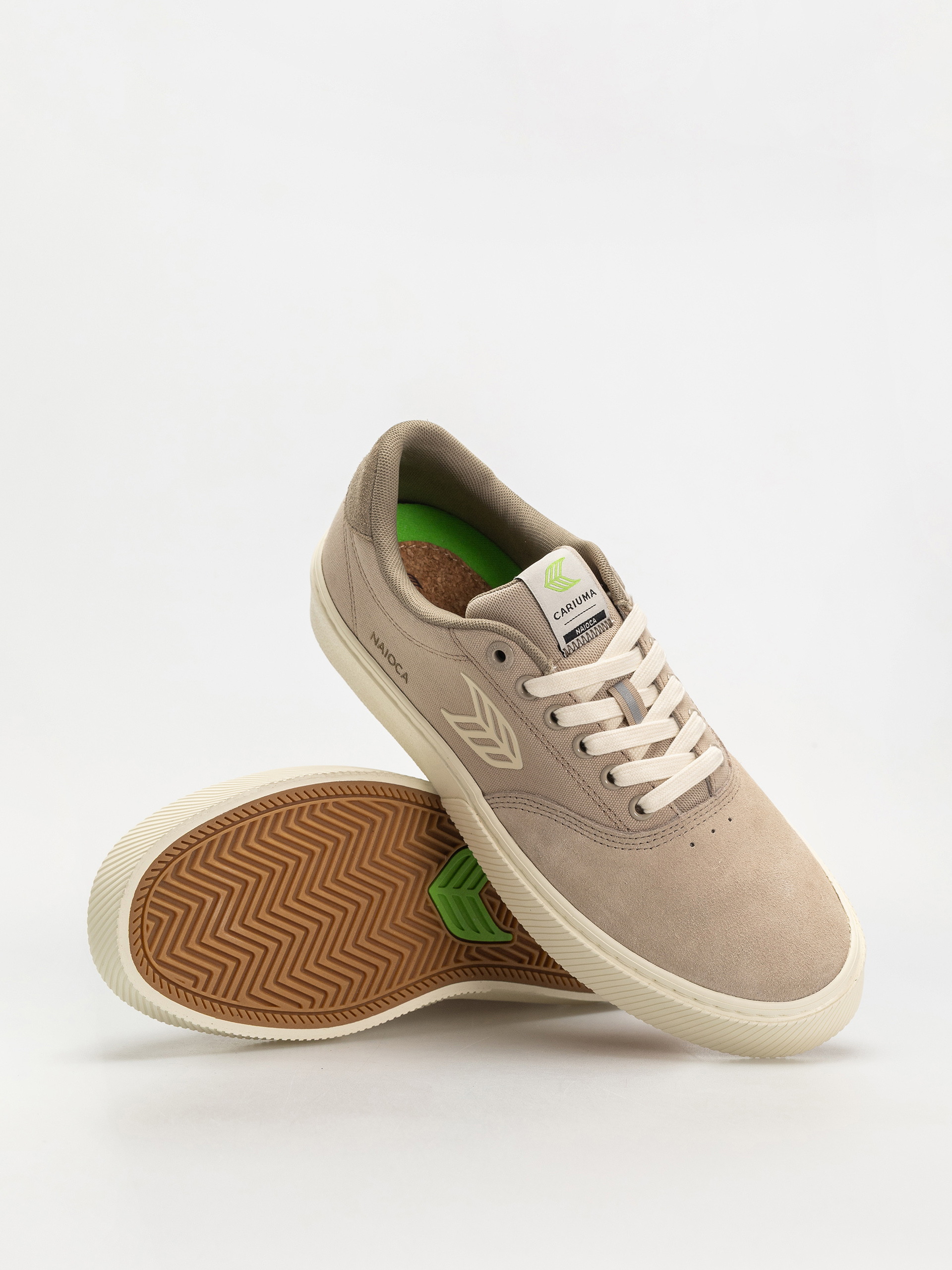 Pantofi Cariuma Naioca Pro (plaza taupe suede and canvas ivory logo laurel oak)