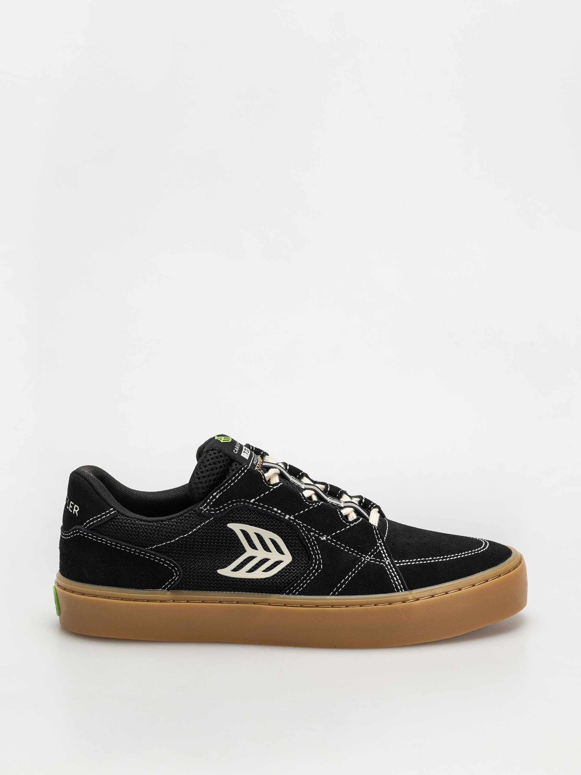 Pantofi Cariuma T20 Pro (gum black suede and mesh ivory logo contrast thread)