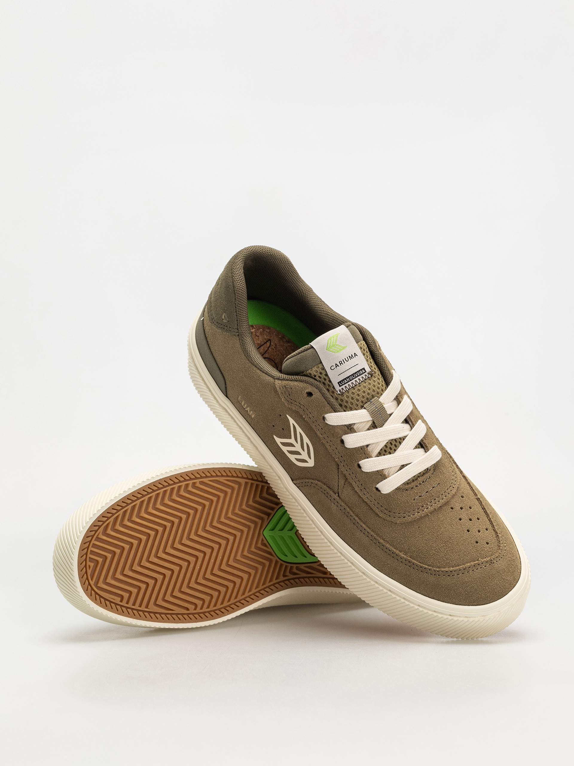 Pantofi Cariuma Luan Pro (olive green suede ivory logo burnt olive)