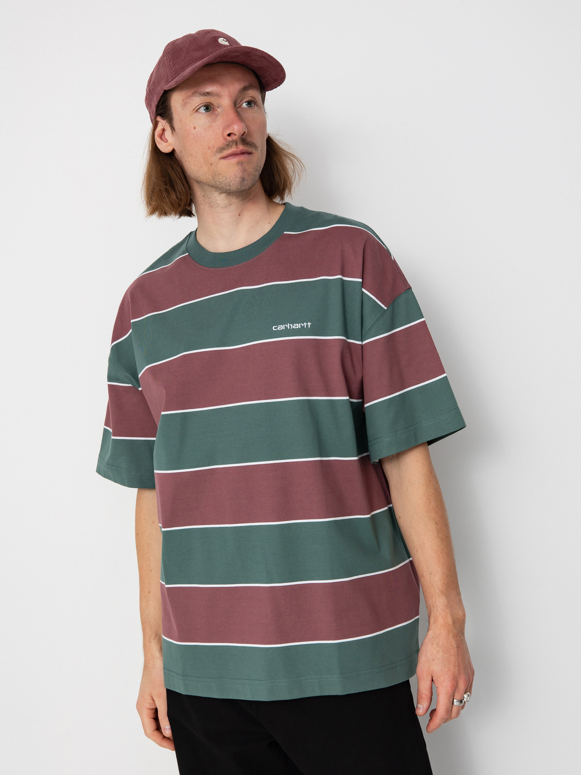 Tricou Carhartt WIP Quinby (quinby stripe/silver pine)