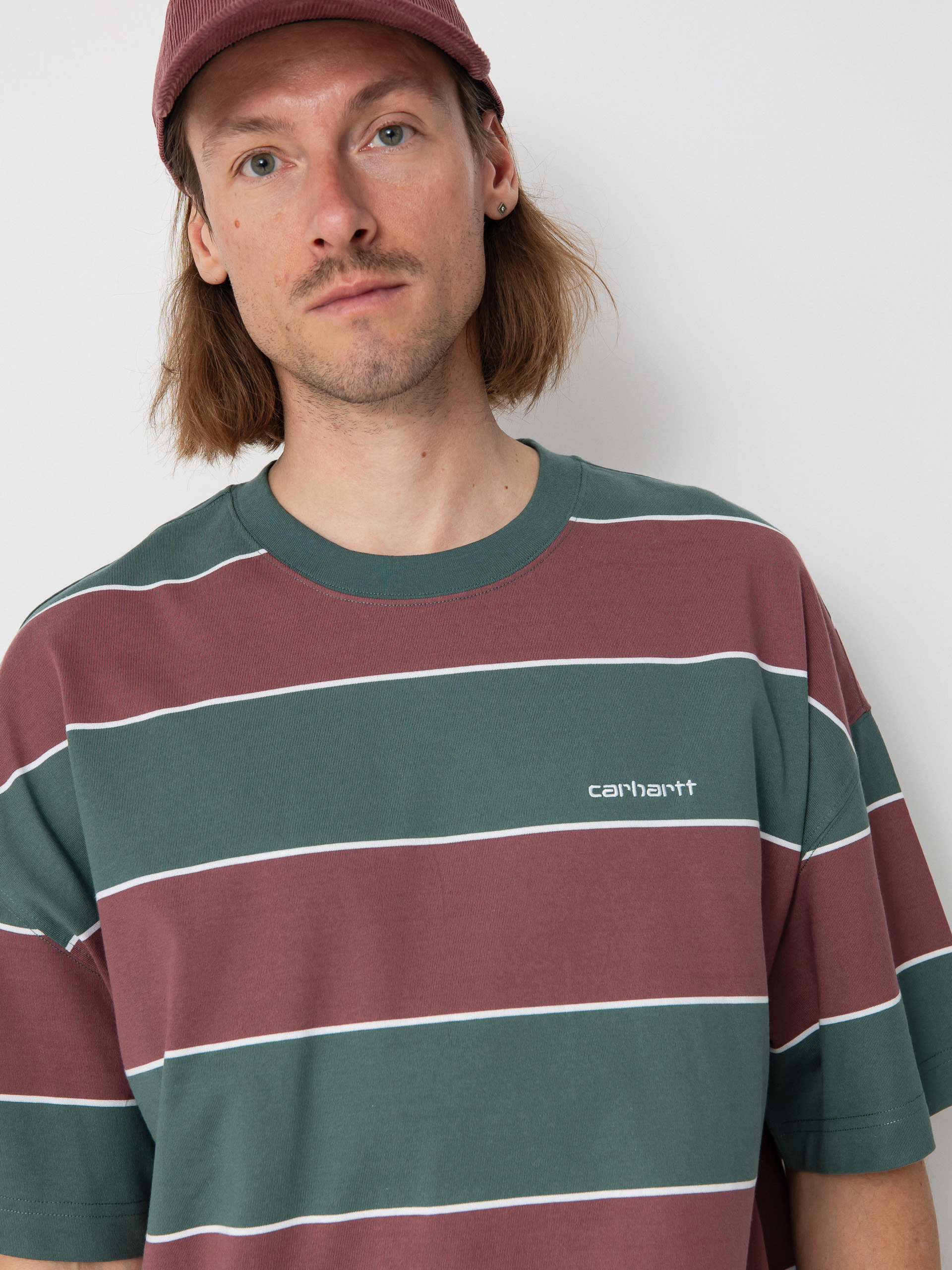 Tricou Carhartt WIP Quinby (quinby stripe/silver pine)