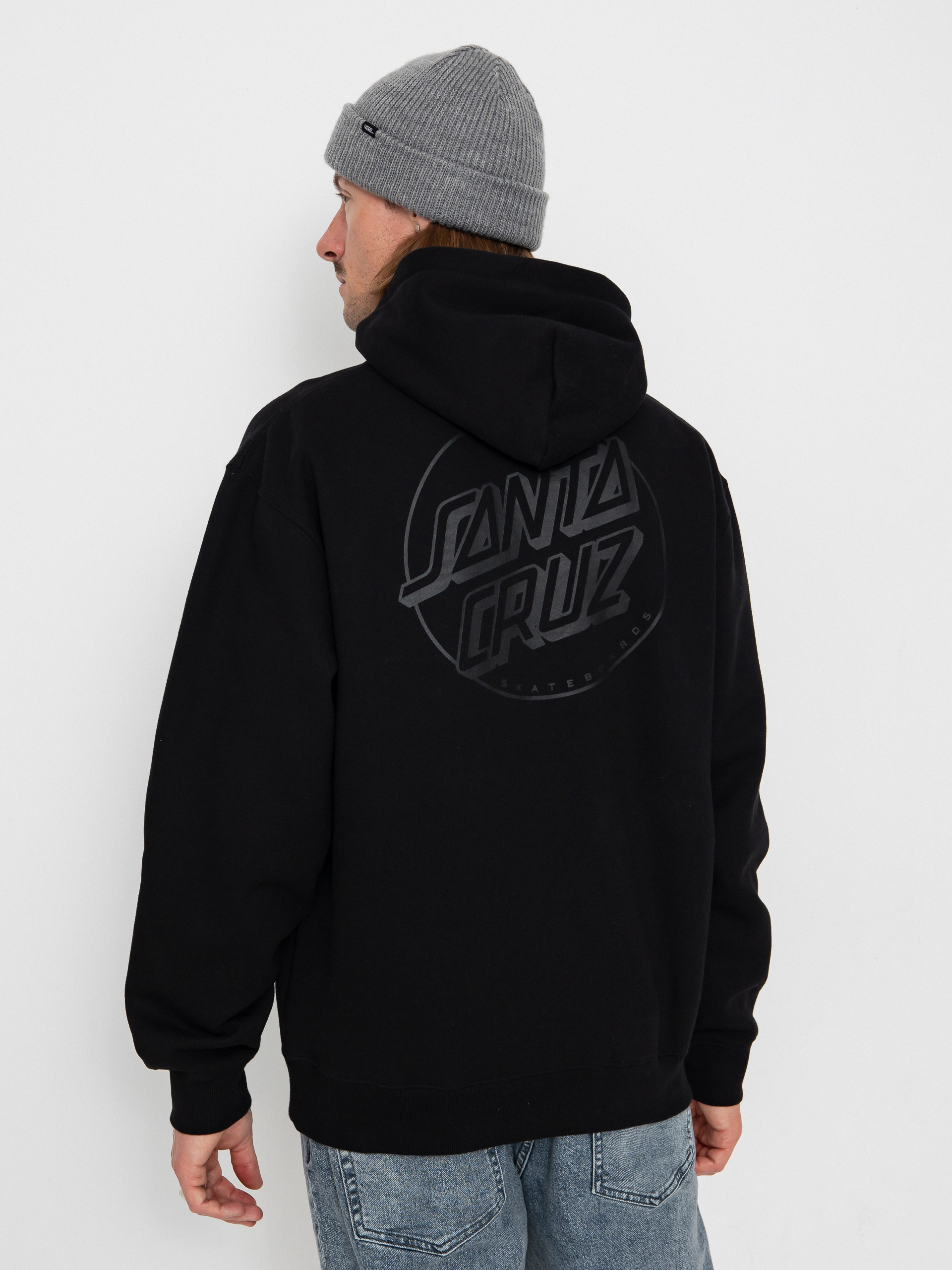 Hanorac cu glugă Santa Cruz Tonal Opus Dot Stripe HD (black)