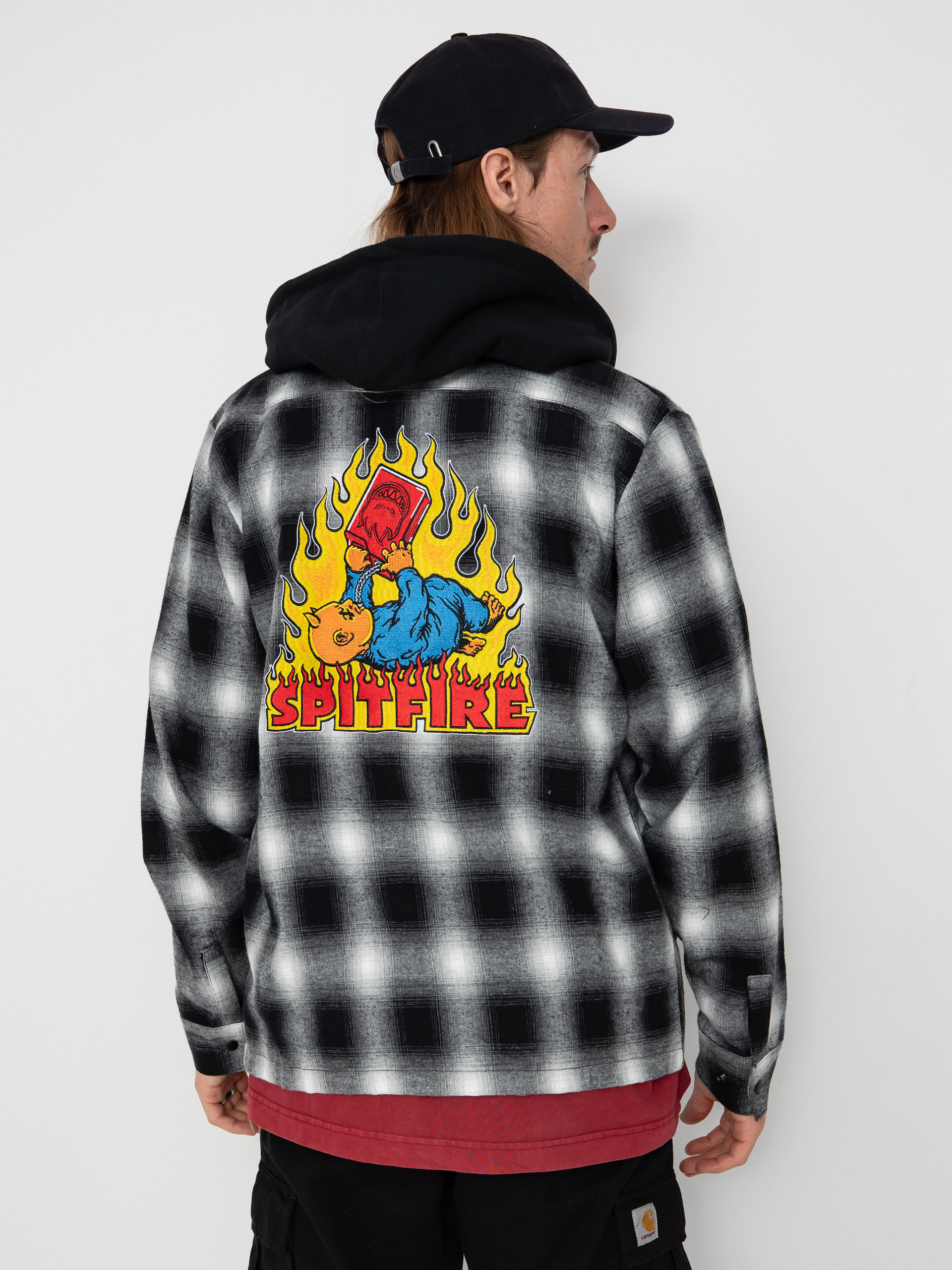 Cămașă Spitfire Demonseed Hooded Flannel (black/white/multi color embroideries)