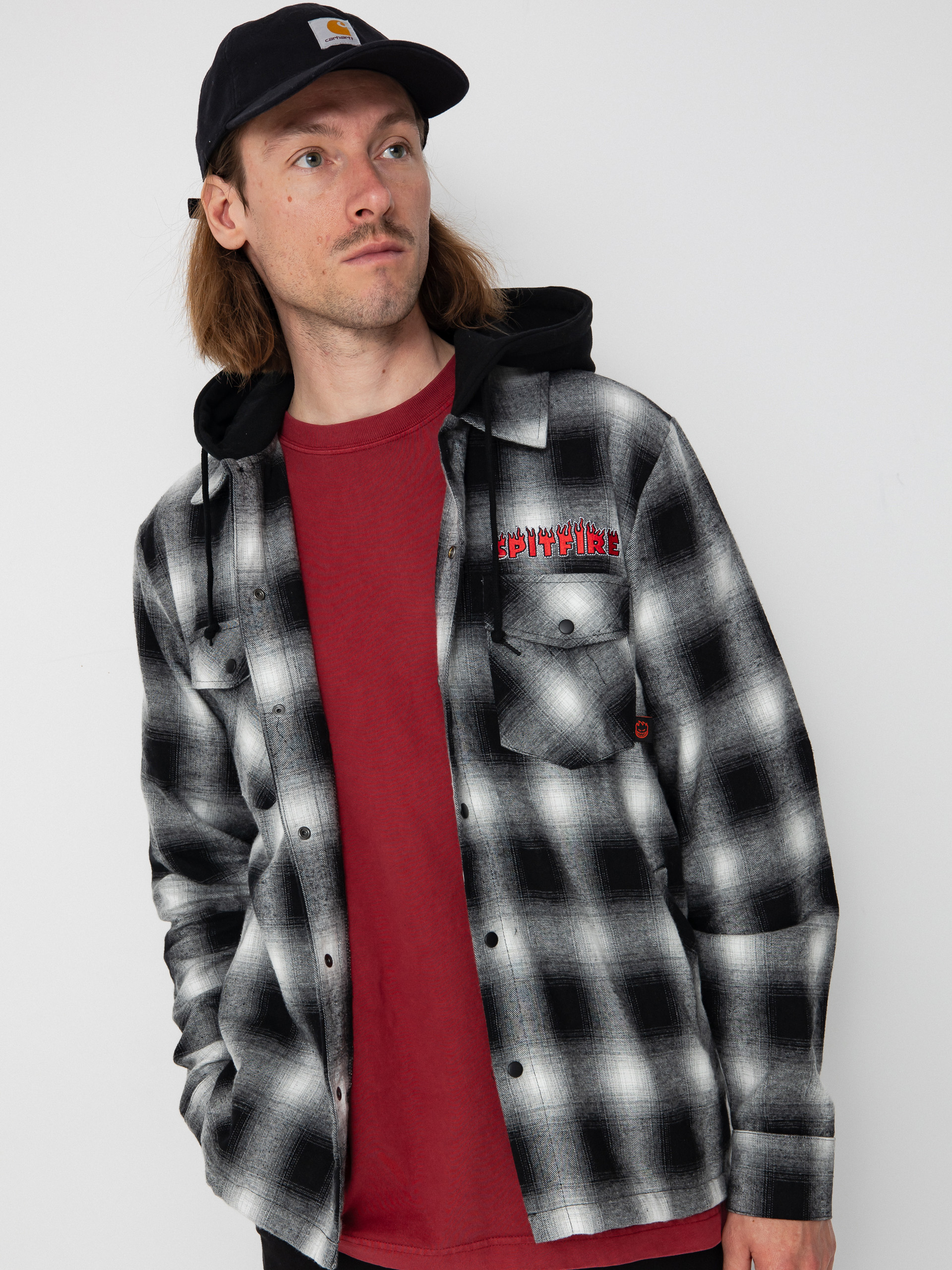 Cămașă Spitfire Demonseed Hooded Flannel (black/white/multi color embroideries)