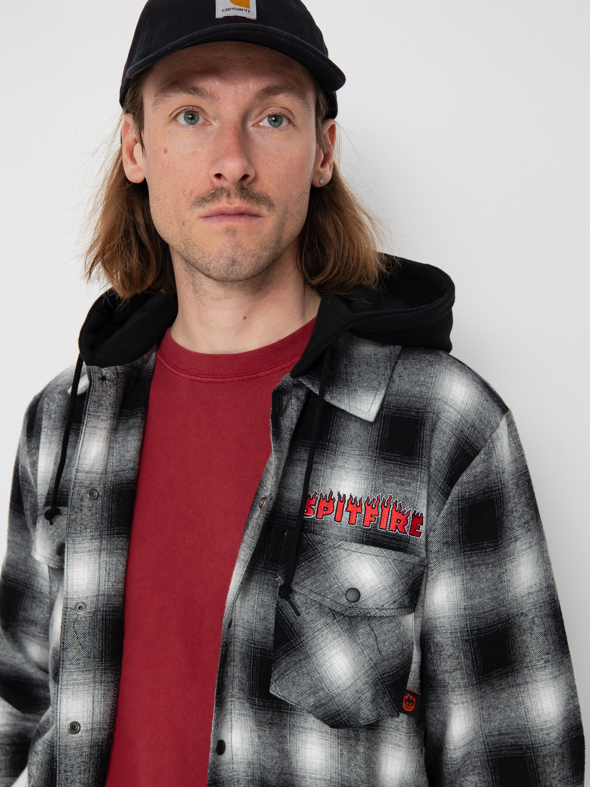 Cămașă Spitfire Demonseed Hooded Flannel (black/white/multi color embroideries)