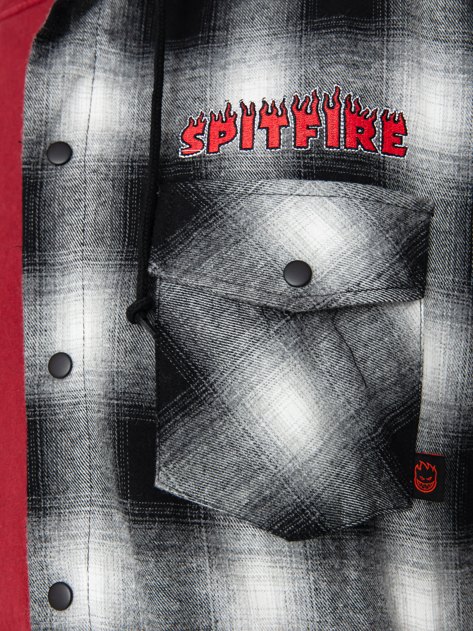 Cămașă Spitfire Demonseed Hooded Flannel (black/white/multi color embroideries)