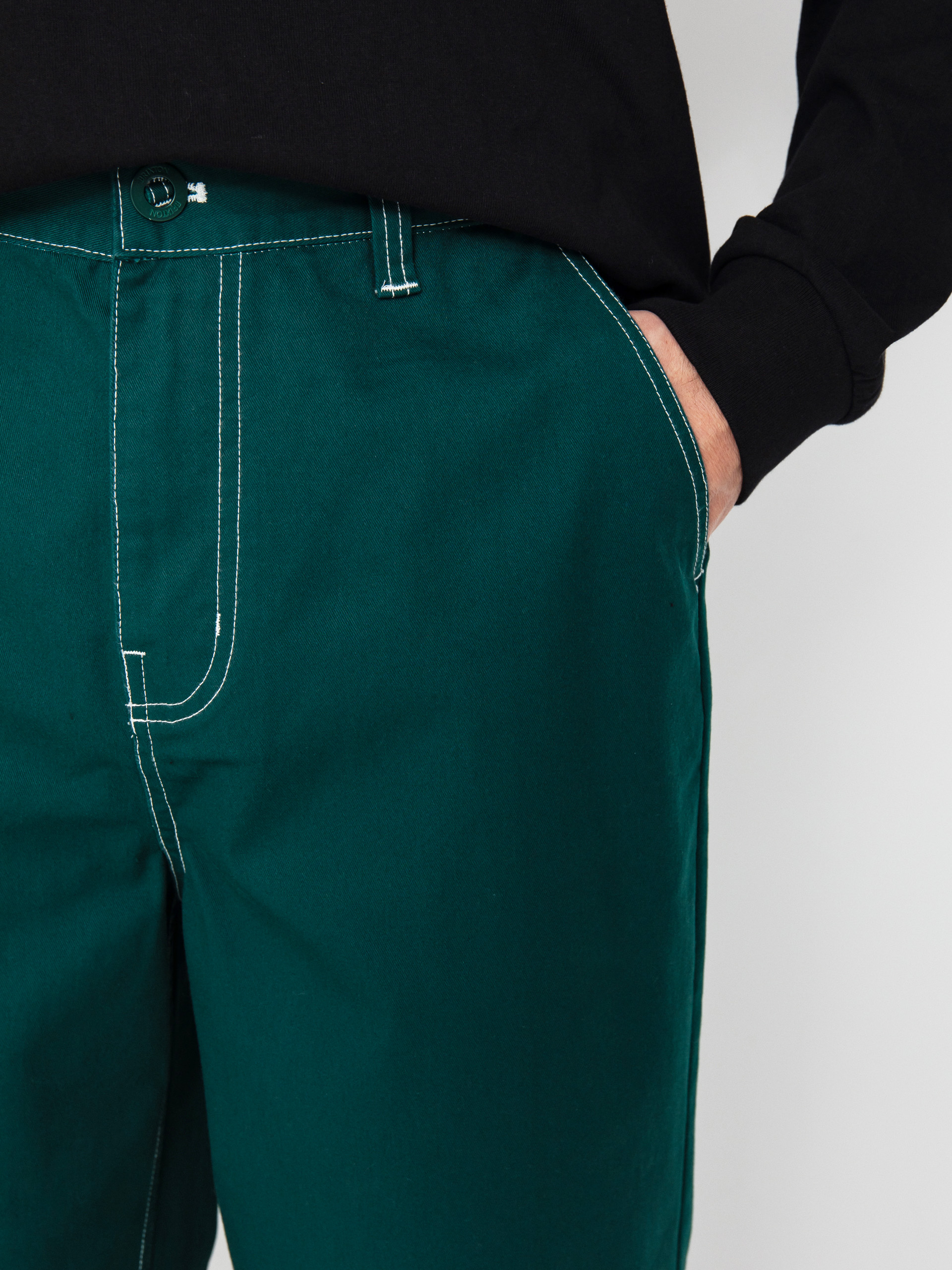 Pantaloni Brixton Baggy Skate (deep emerald)