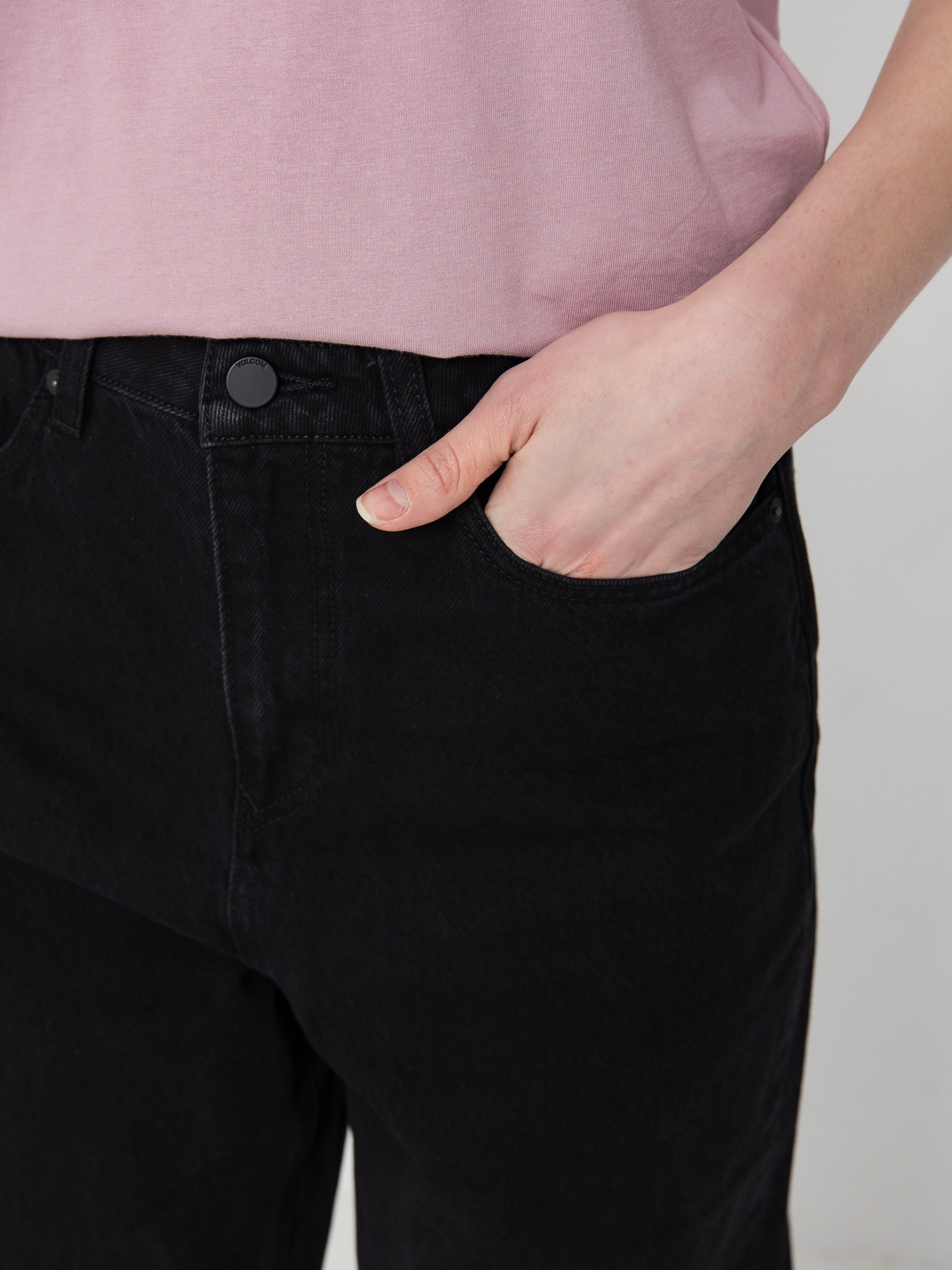 Pantaloni Volcom Stoned Bf Hirise Wmn (black)