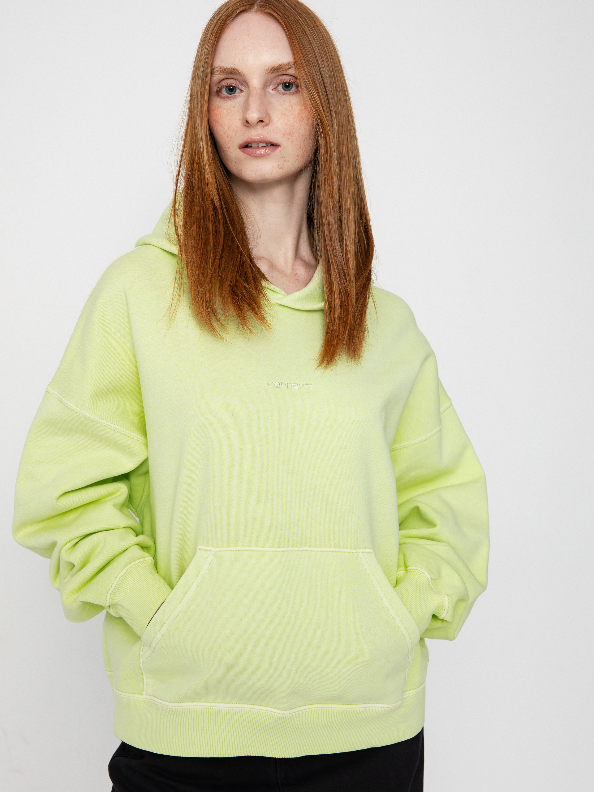 Hanorac cu glugă Carhartt WIP Benton HD Wmn (air green)