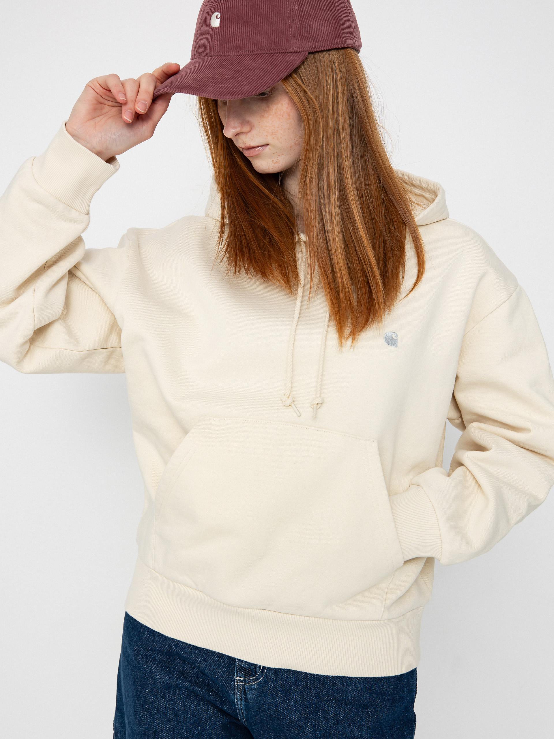 Hanorac cu glugă Carhartt WIP Casey HD Wmn (natural/silver)