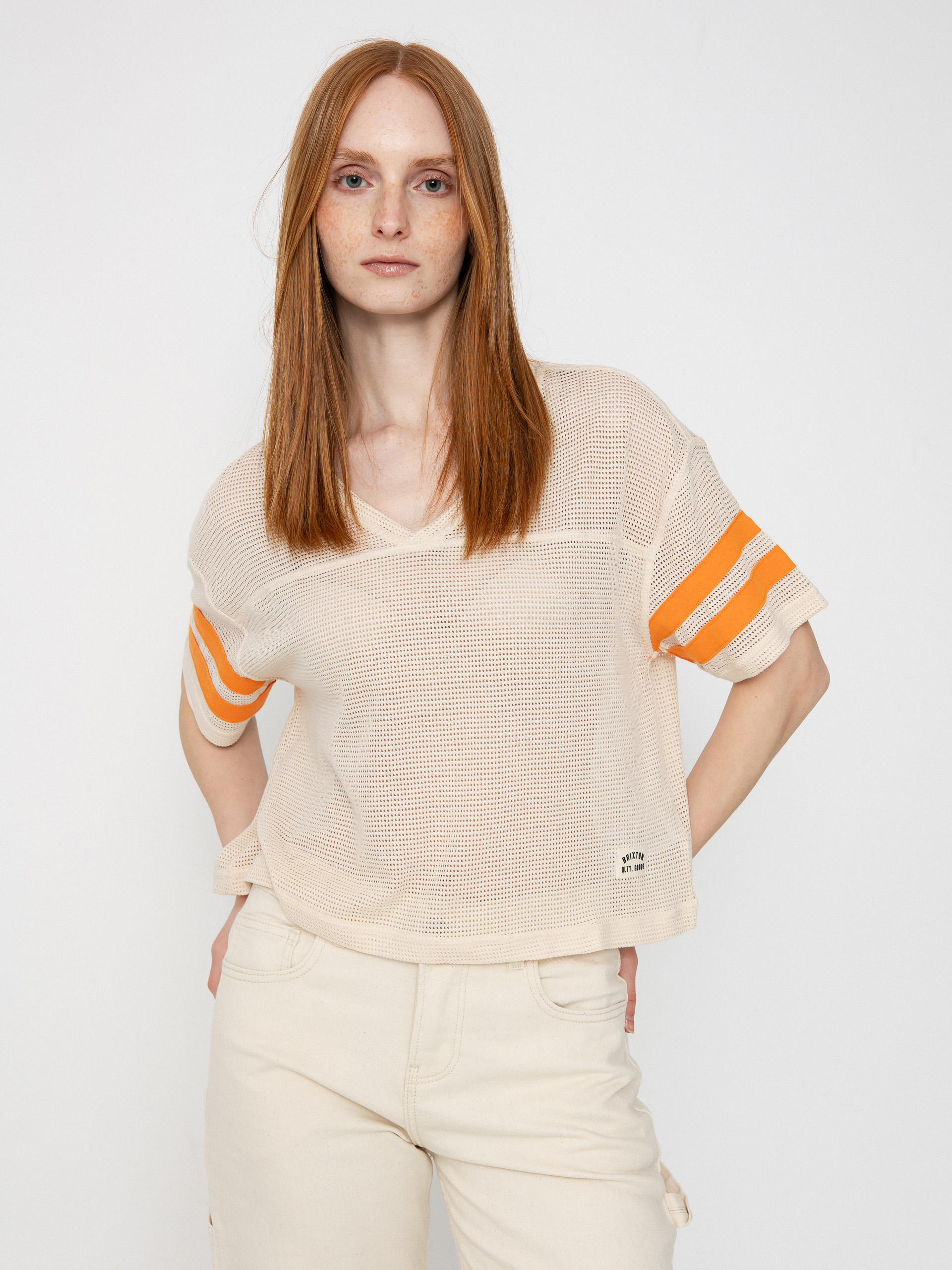 Tricou Brixton Varsity Football Mesh Wmn (whitecap)