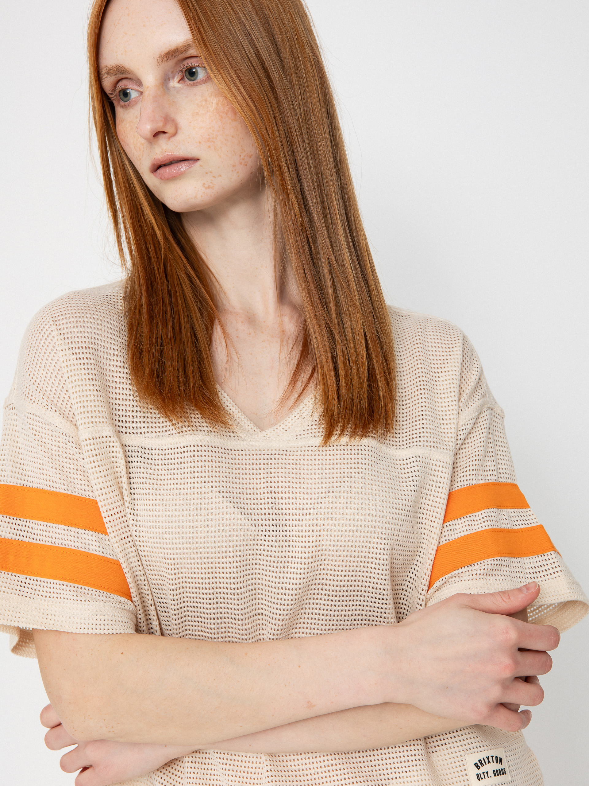 Tricou Brixton Varsity Football Mesh Wmn (whitecap)