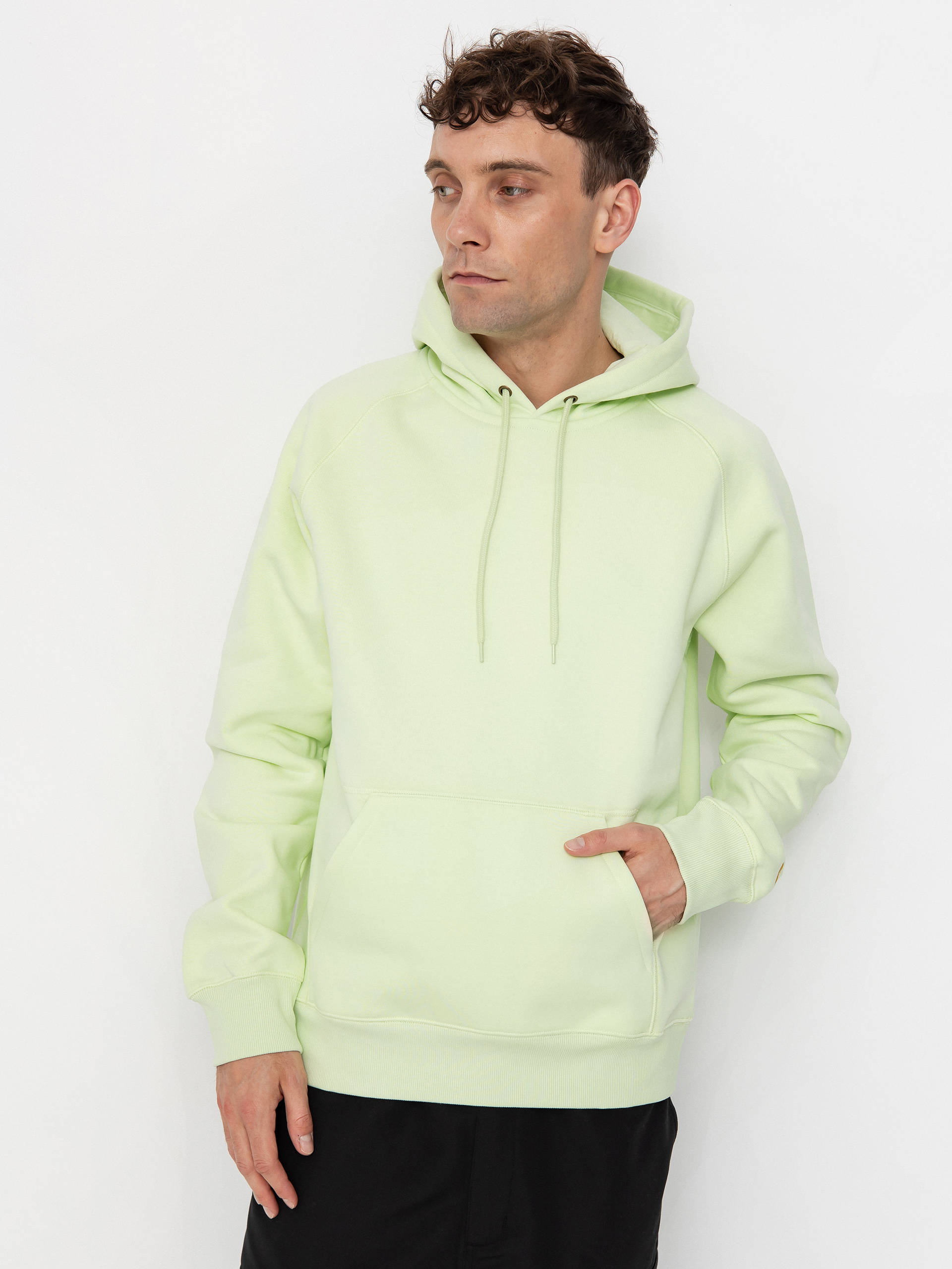 Hanorac cu glugă Carhartt WIP Chase HD (air green/gold)