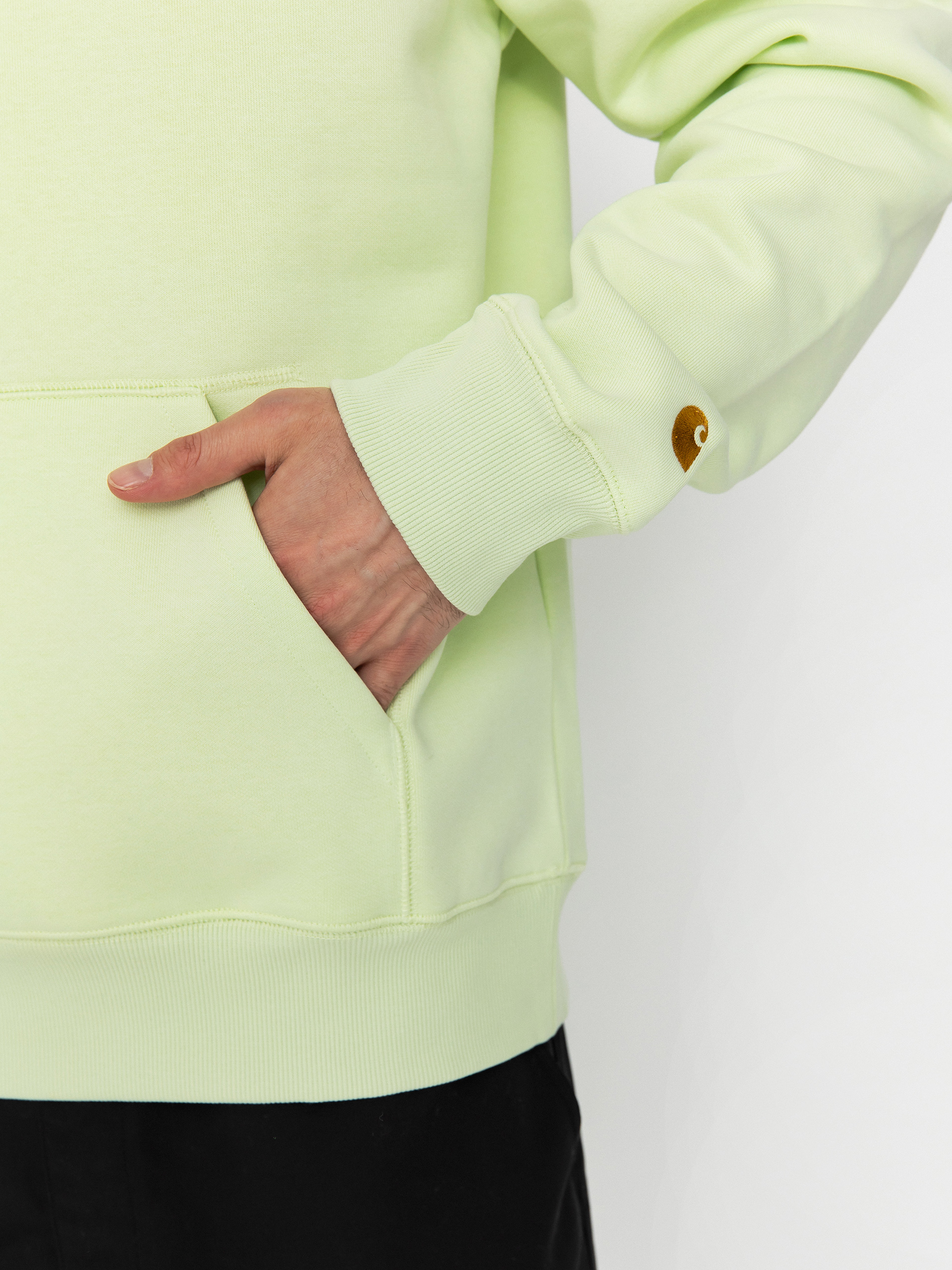 Hanorac cu glugă Carhartt WIP Chase HD (air green/gold)