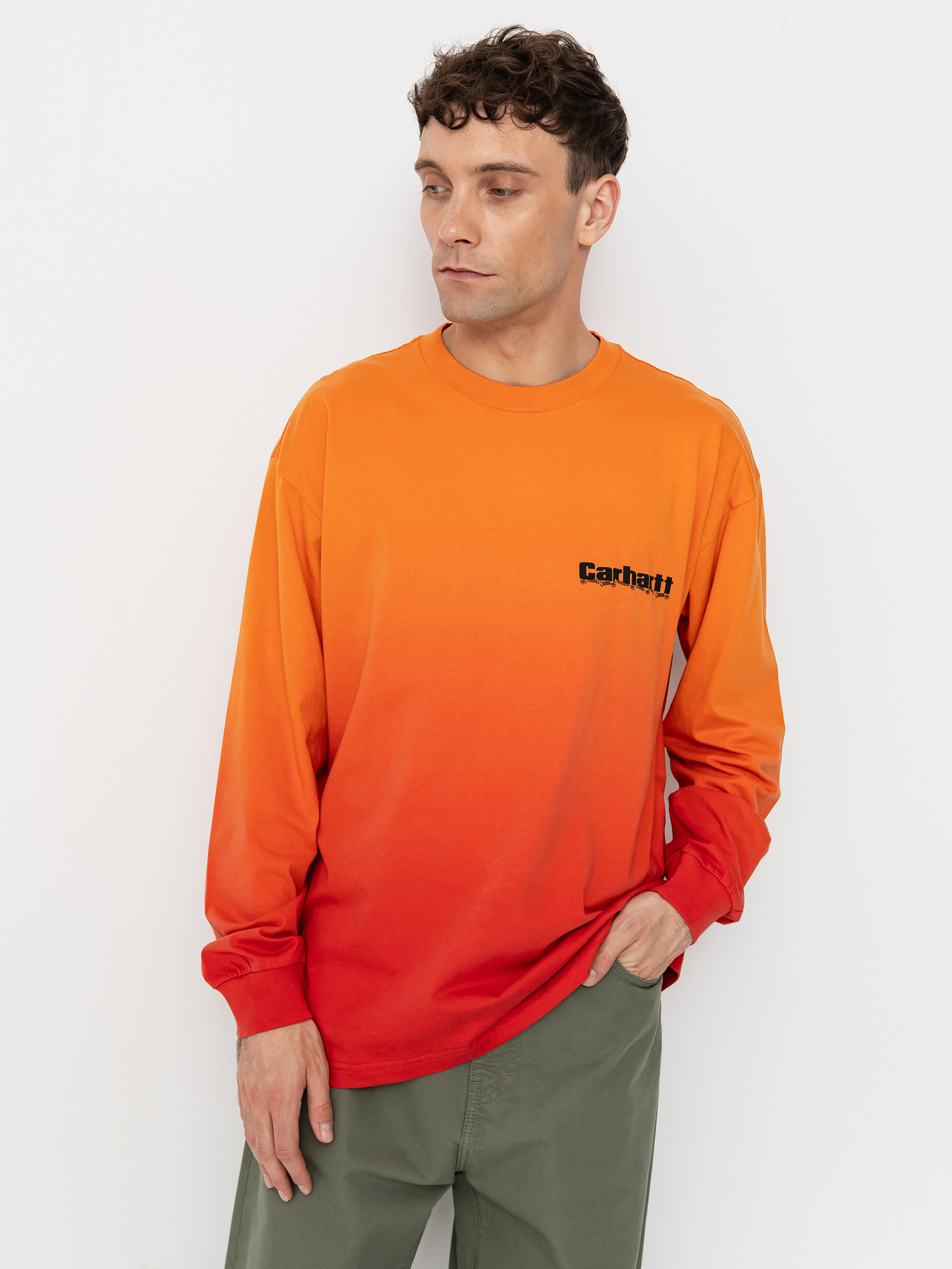 Longsleeve Carhartt WIP Light Work (pumpkin/cherry)