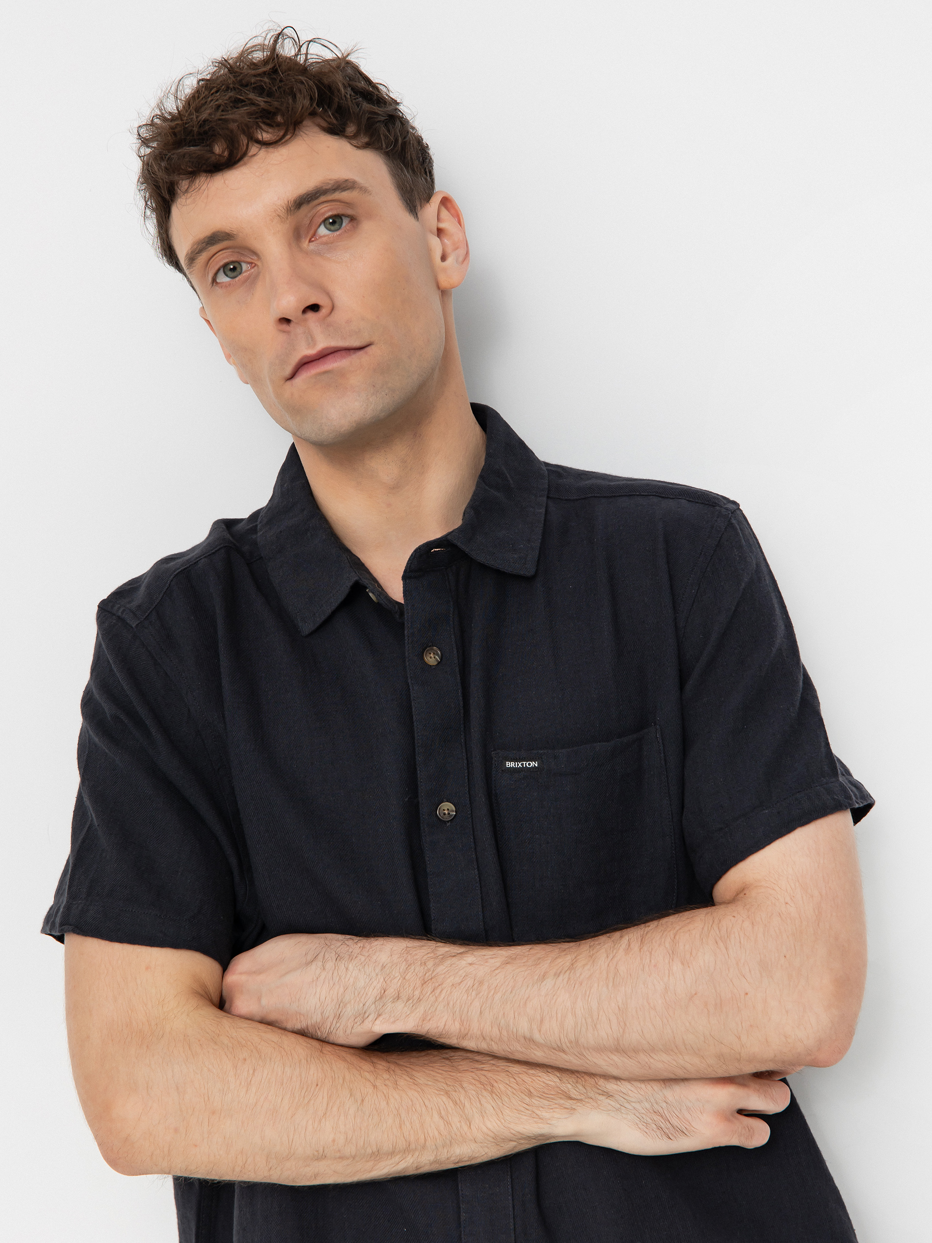 Cămașă Brixton Charter Org Cttn (washed black)