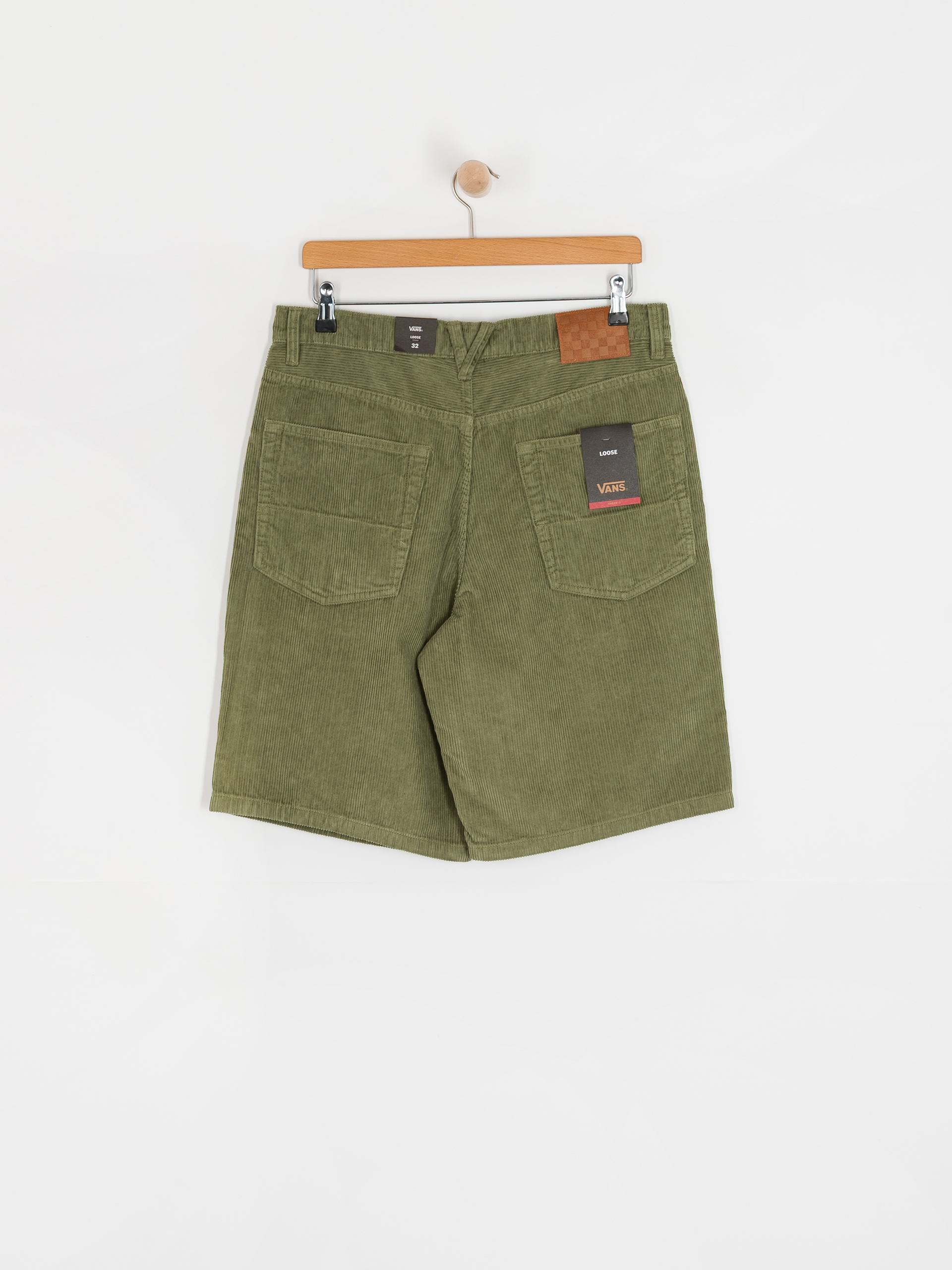 Pantaloni scurți Vans Check 5 Loose Corduroy (loden green)