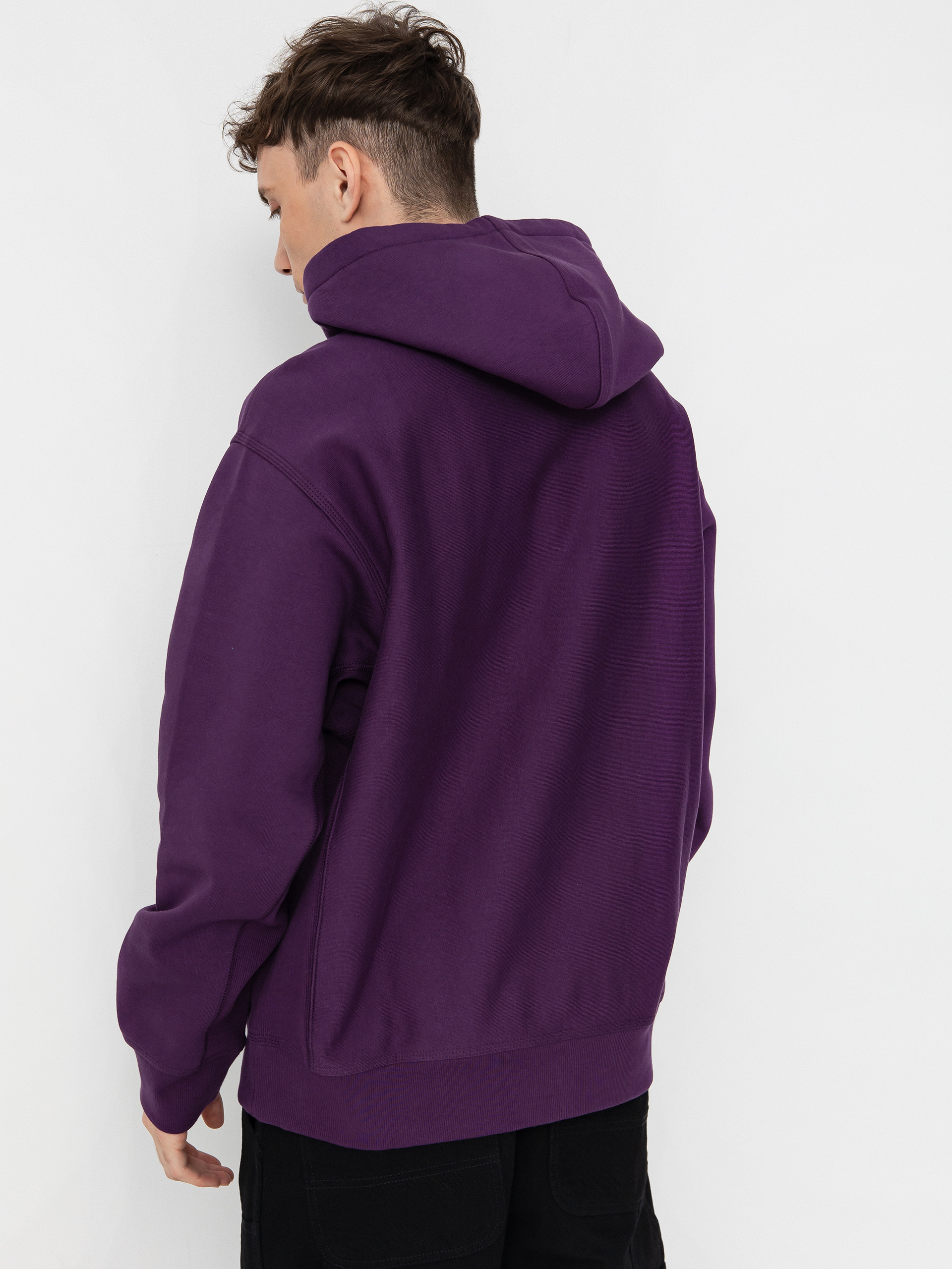 Hanorac cu glugă Carhartt WIP American Script HD (huckleberry)