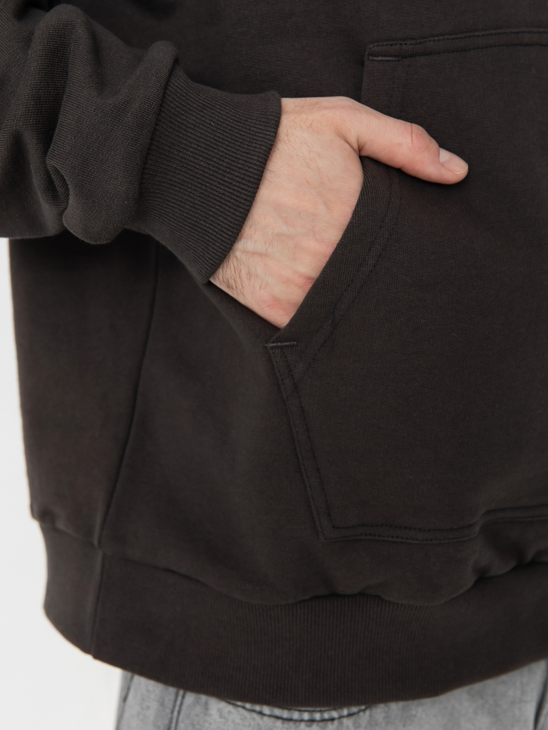 Hanorac cu glugă Brixton Embroidered Heavy Weight HD (washed black)