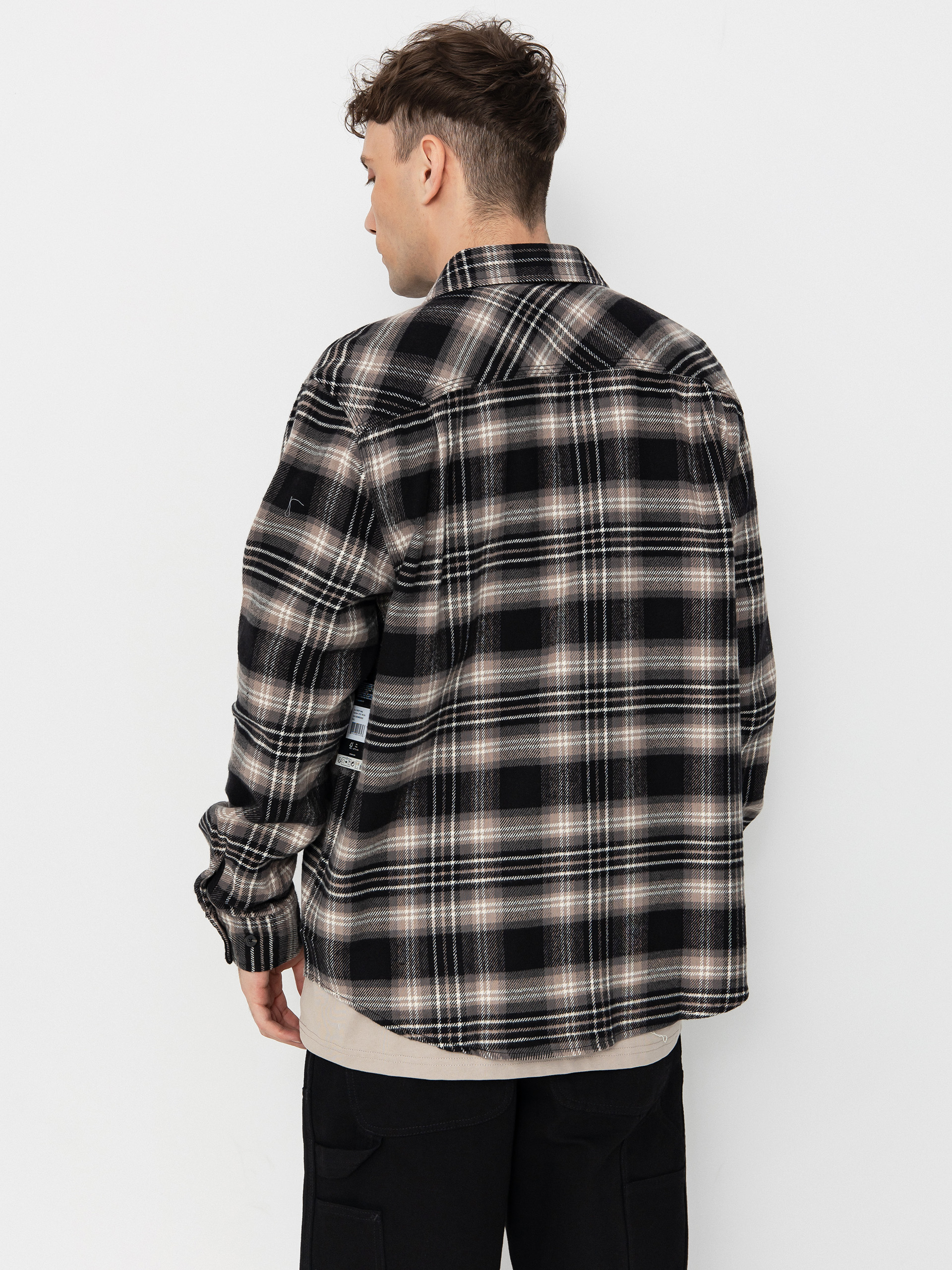 Cămașă Brixton Bowery Flannel (black/charcoal/beige)